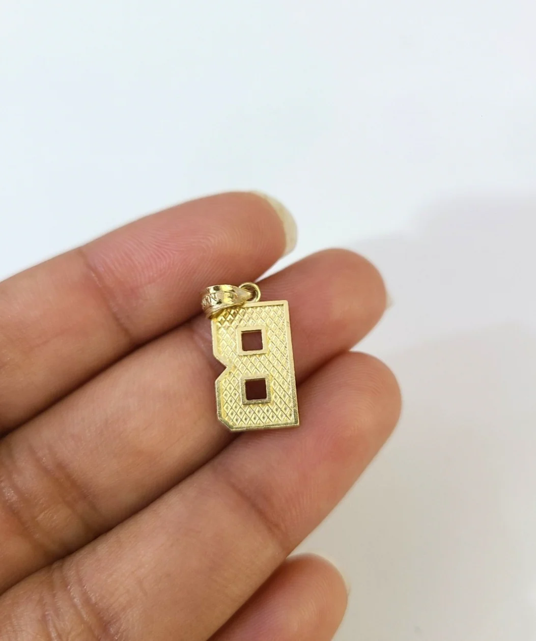 10K Yellow Gold B Initial Charm Pendant Alphabet Real 10kt Men Women - Image 5