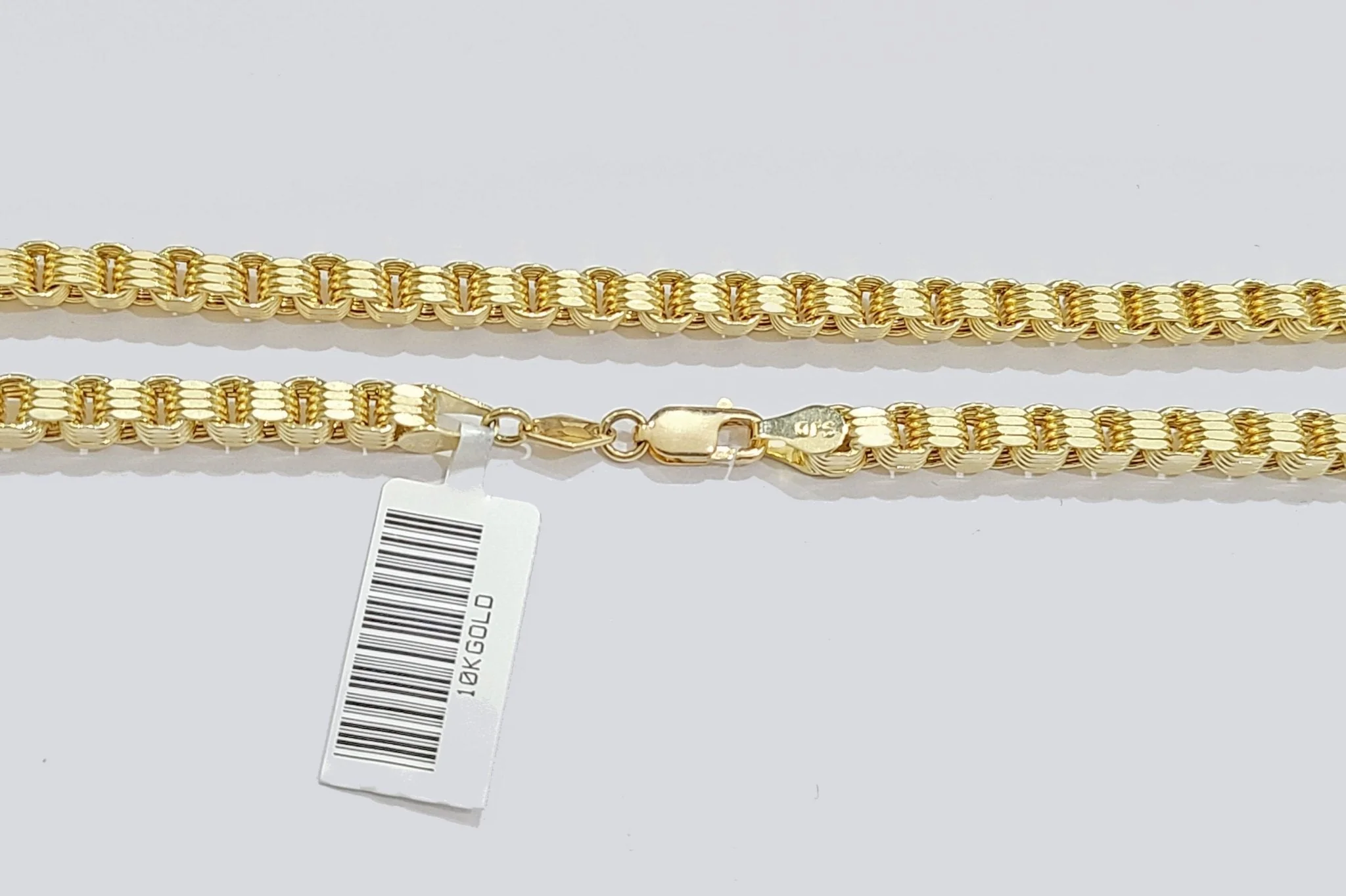 10K Yellow Gold Box Byzantine Chain Necklace 22'' Inch 4mm Real 10kt Lobster Lock - Image 4