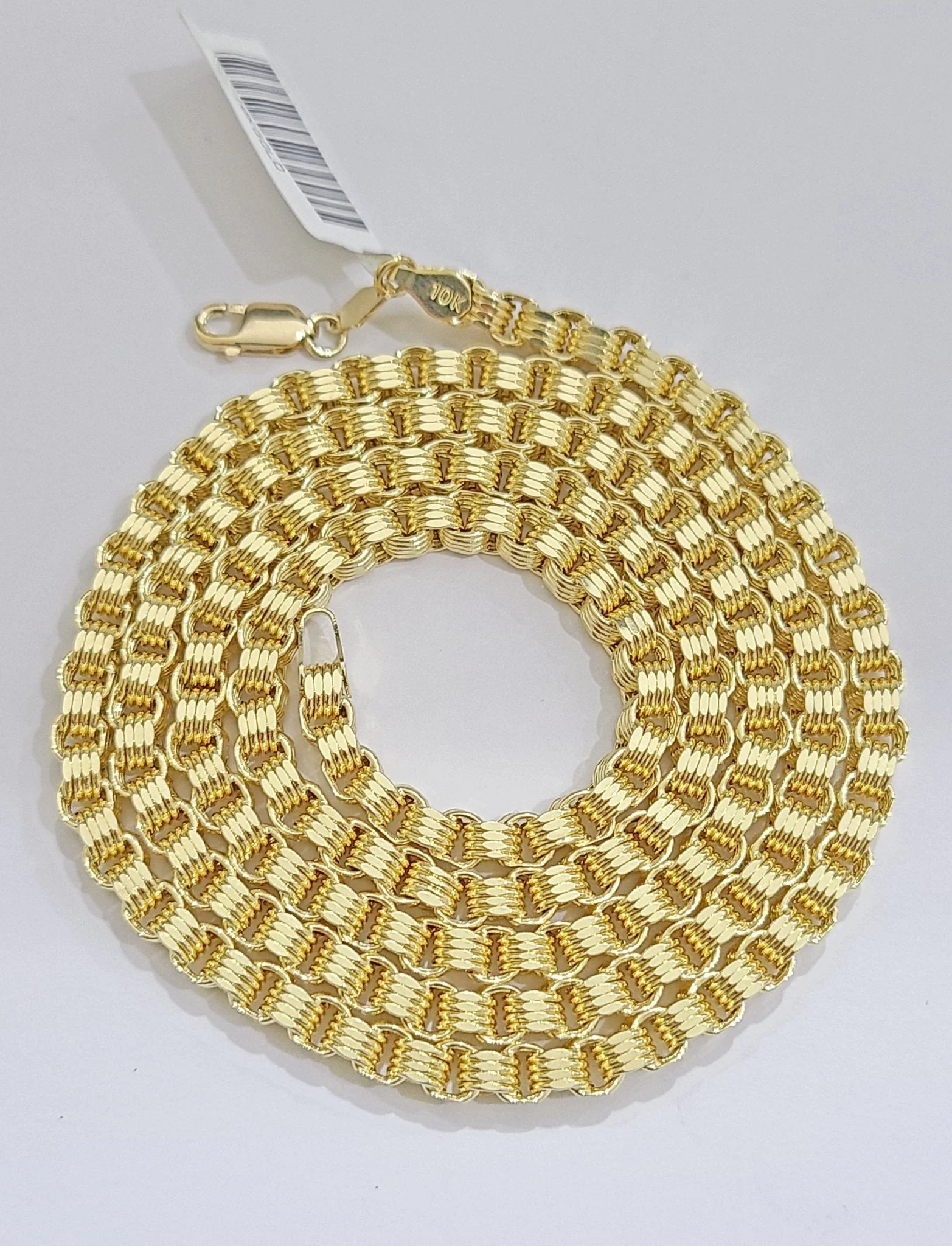 10K Yellow Gold Box Byzantine Chain Necklace 28'' Inch 4mm Real 10kt Lobster Lock - Image 6