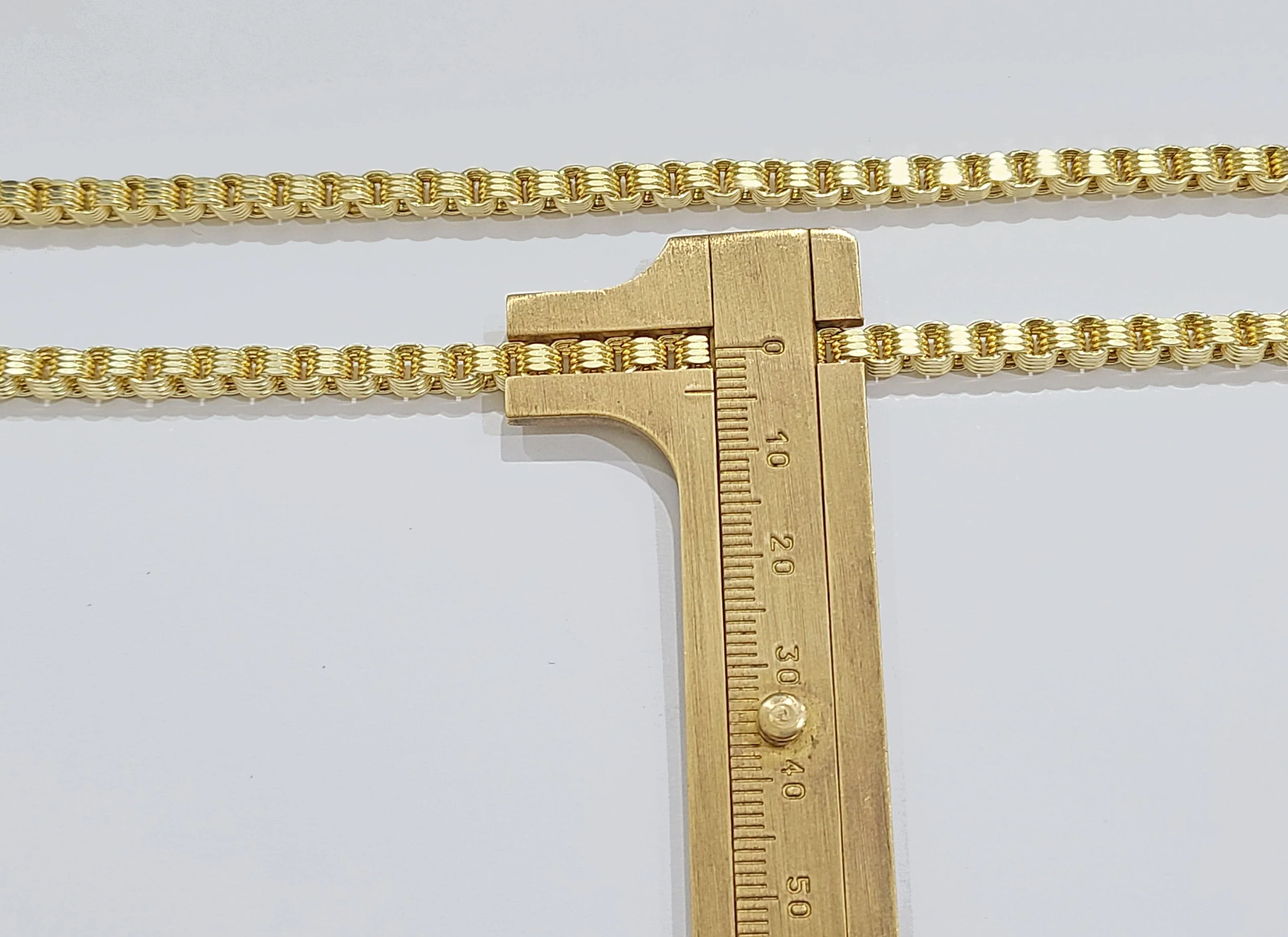 10K Yellow Gold Box Byzantine Chain Necklace 30'' Inch 4mm Real 10kt Lobster Lock - Image 5