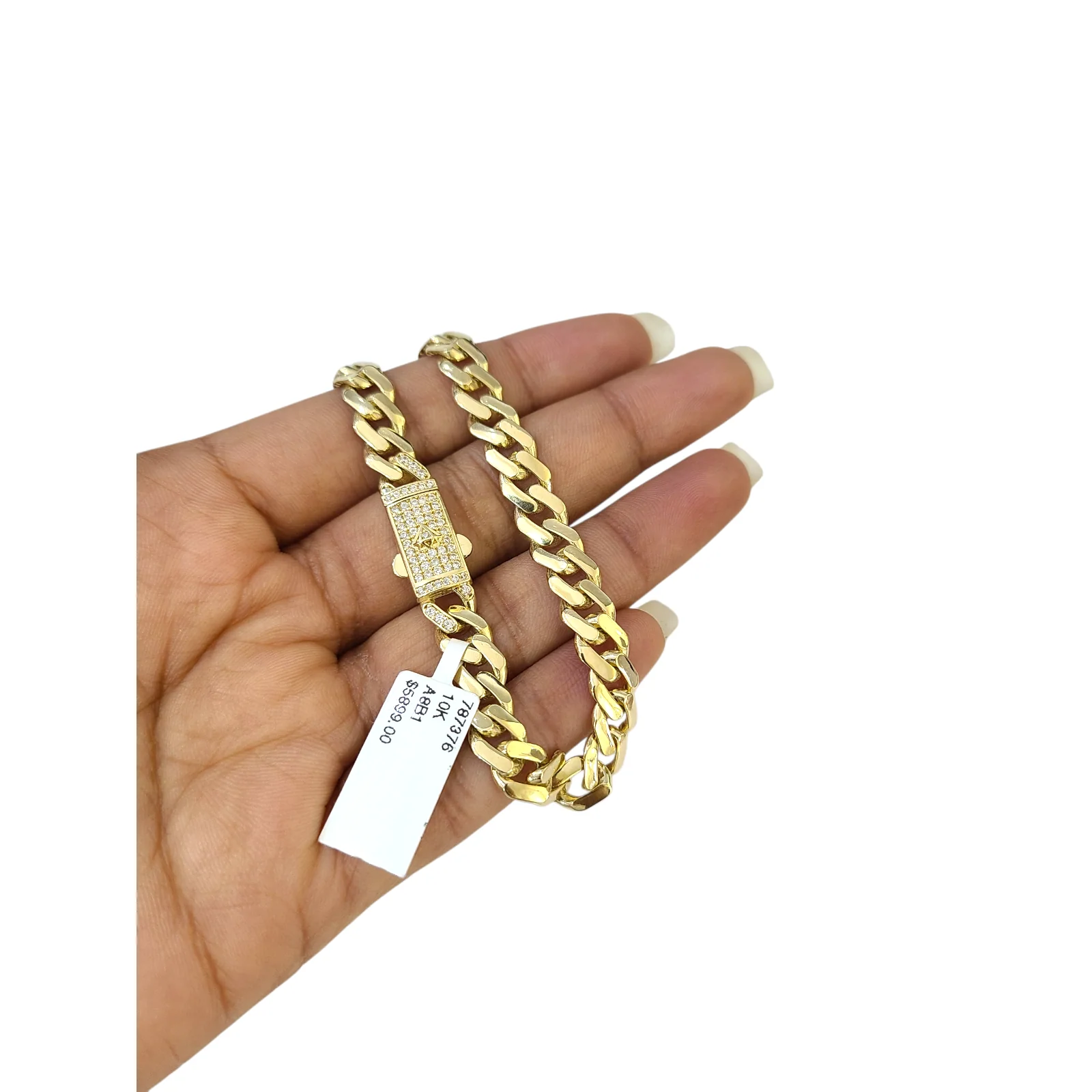 10k Yellow Gold Bracelet 7 Inch Royal Monaco Cuban Link 7mm Box Clasp - Image 3