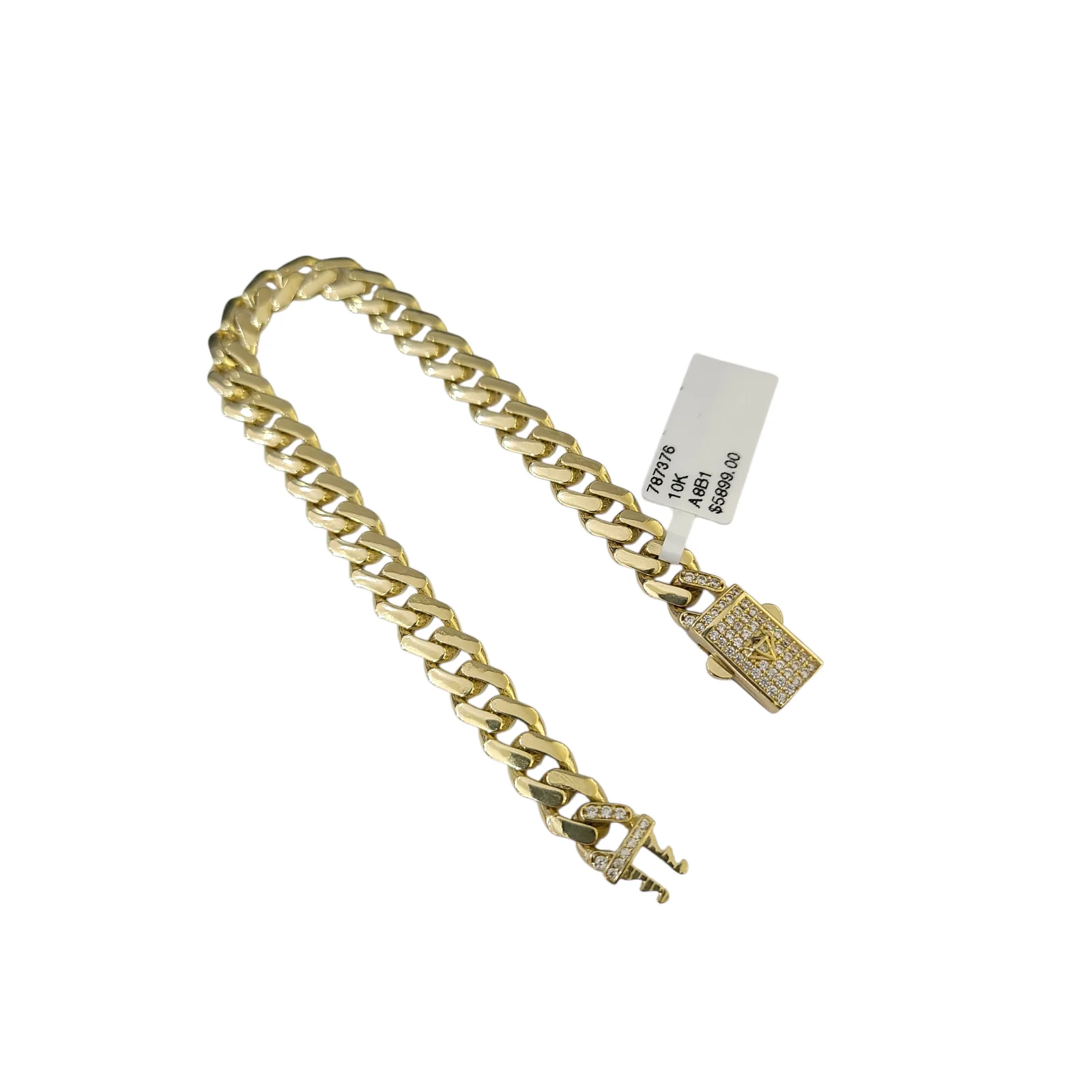10k Yellow Gold Bracelet 7 Inch Royal Monaco Cuban Link 7mm Box Clasp - Image 5