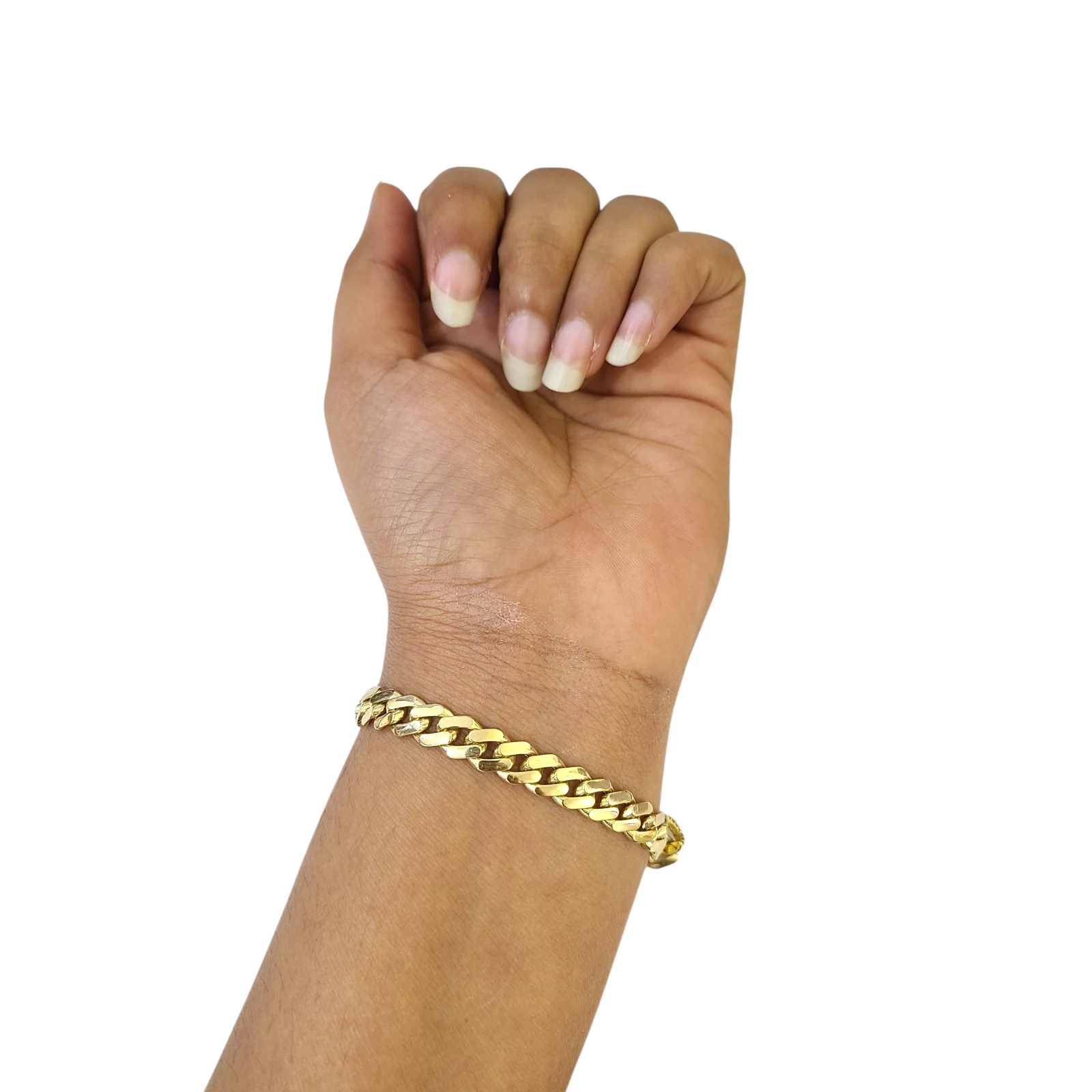 10k Yellow Gold Bracelet 7 Inch Royal Monaco Cuban Link 7mm Box Clasp - Image 7