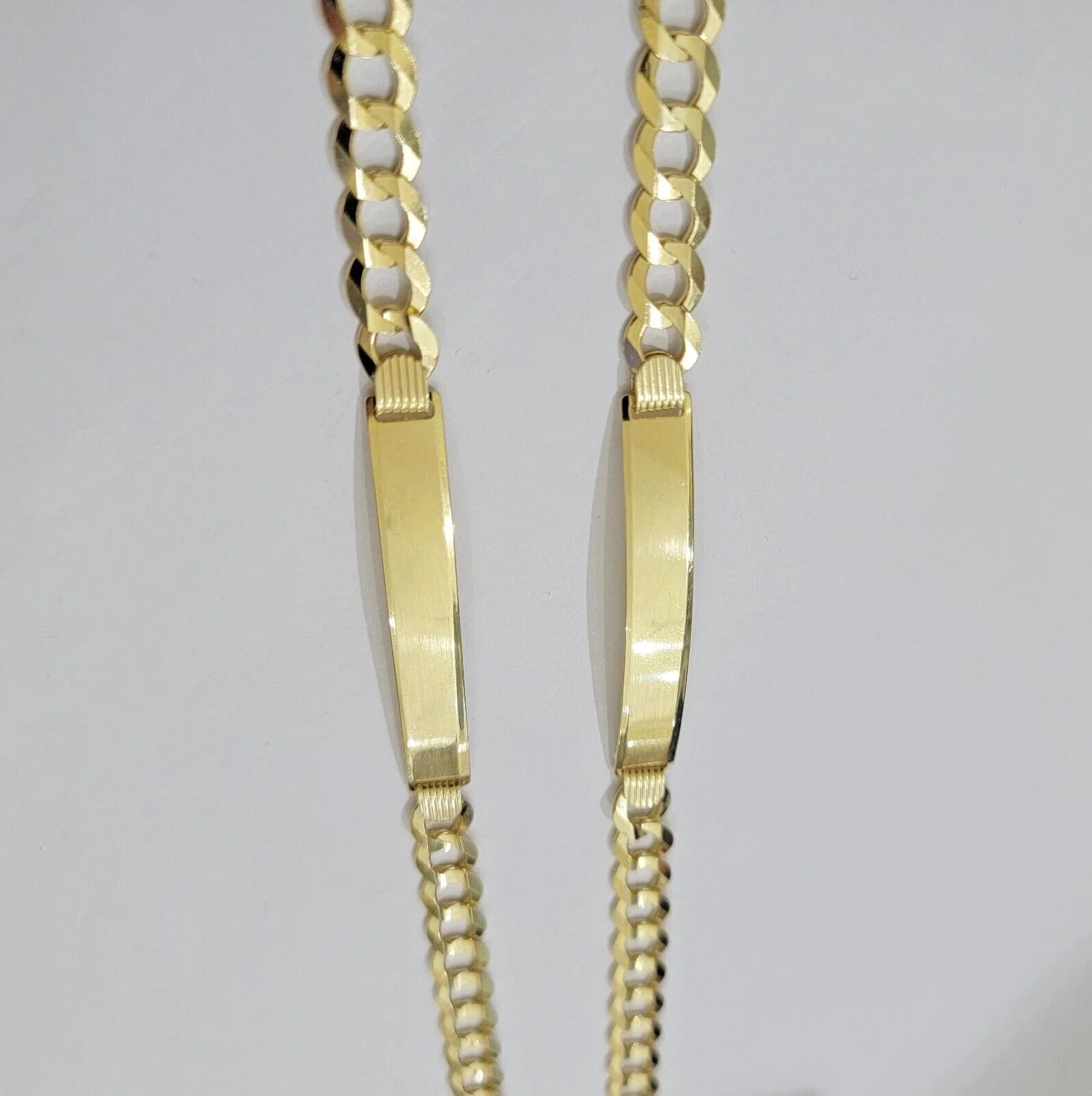 10k Yellow Gold Bracelet ID Cuban Curb Link SOLID 7mm 8 Inch REAL 10k Name Plate - Image 8