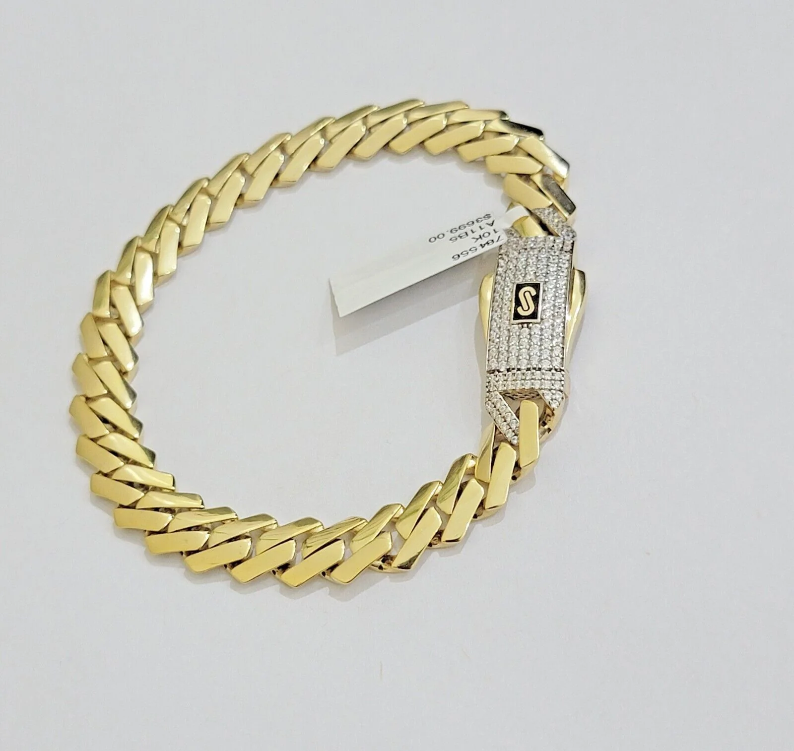 10k Yellow Gold Bracelet Ladies 7.25 Inch Royal Monaco Cuban Link 7mm For Women - Image 10
