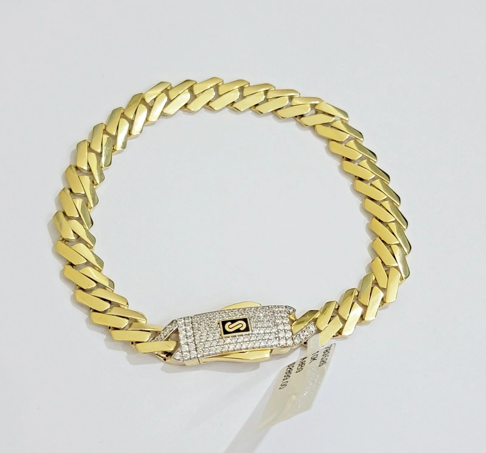 10k Yellow Gold Bracelet Ladies 7.25 Inch Royal Monaco Cuban Link 7mm For Women - Image 3