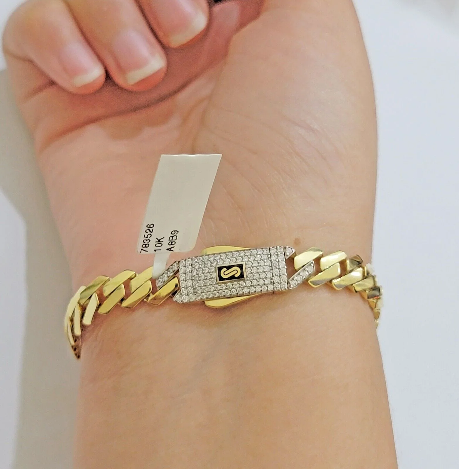 10k Yellow Gold Bracelet Ladies 7.25 Inch Royal Monaco Cuban Link 7mm For Women - Image 4