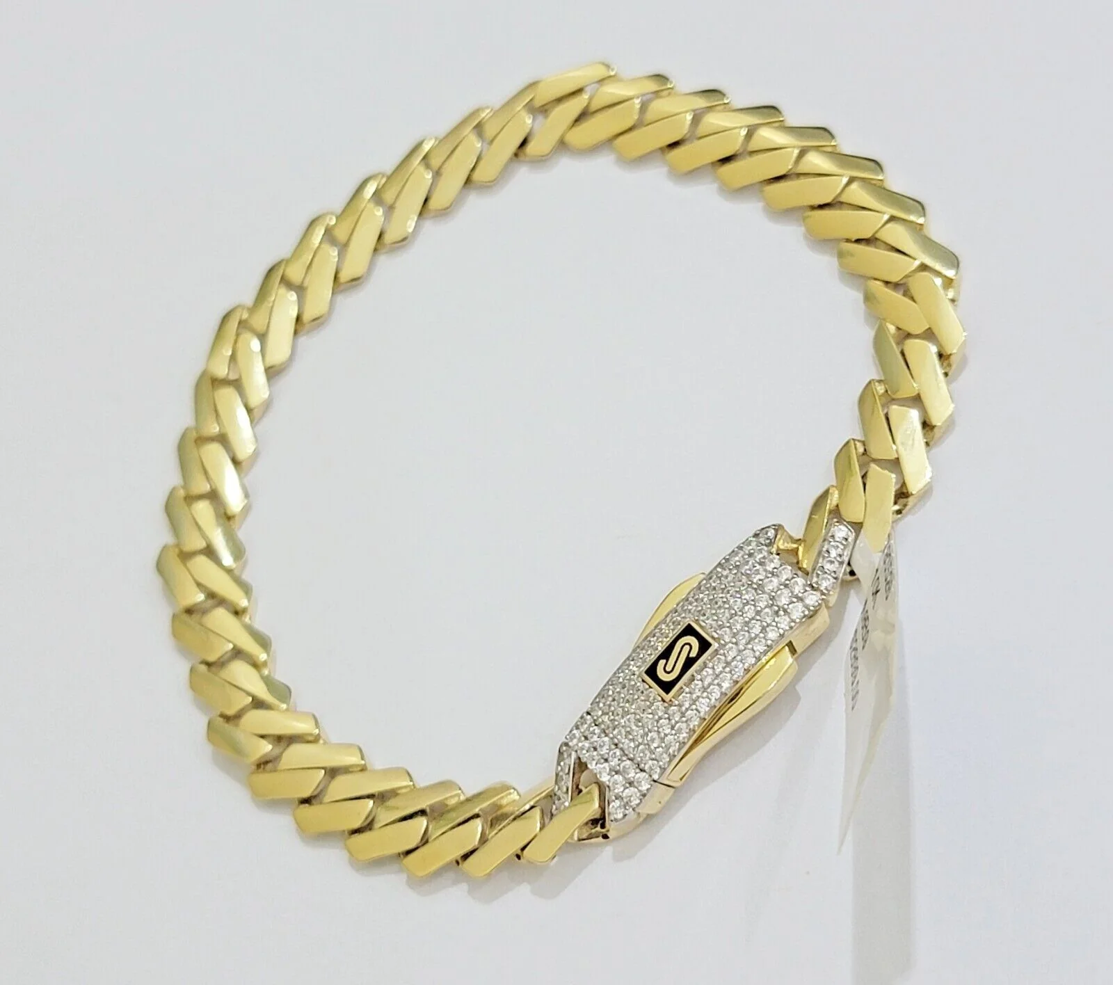 10k Yellow Gold Bracelet Ladies 7.25 Inch Royal Monaco Cuban Link 7mm For Women - Image 5