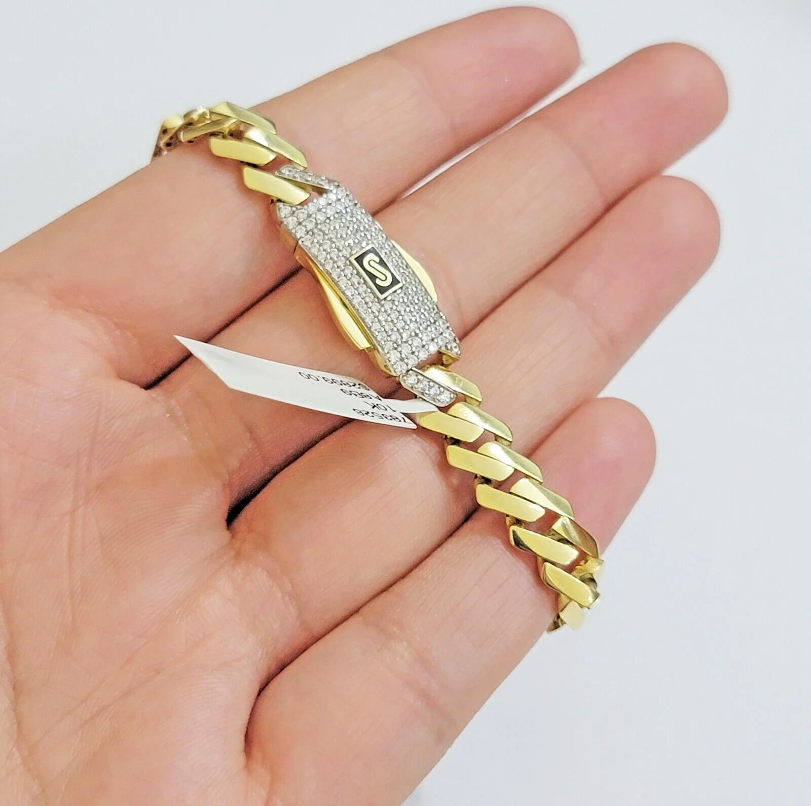 10k Yellow Gold Bracelet Ladies 7.25 Inch Royal Monaco Cuban Link 7mm For Women - Image 6