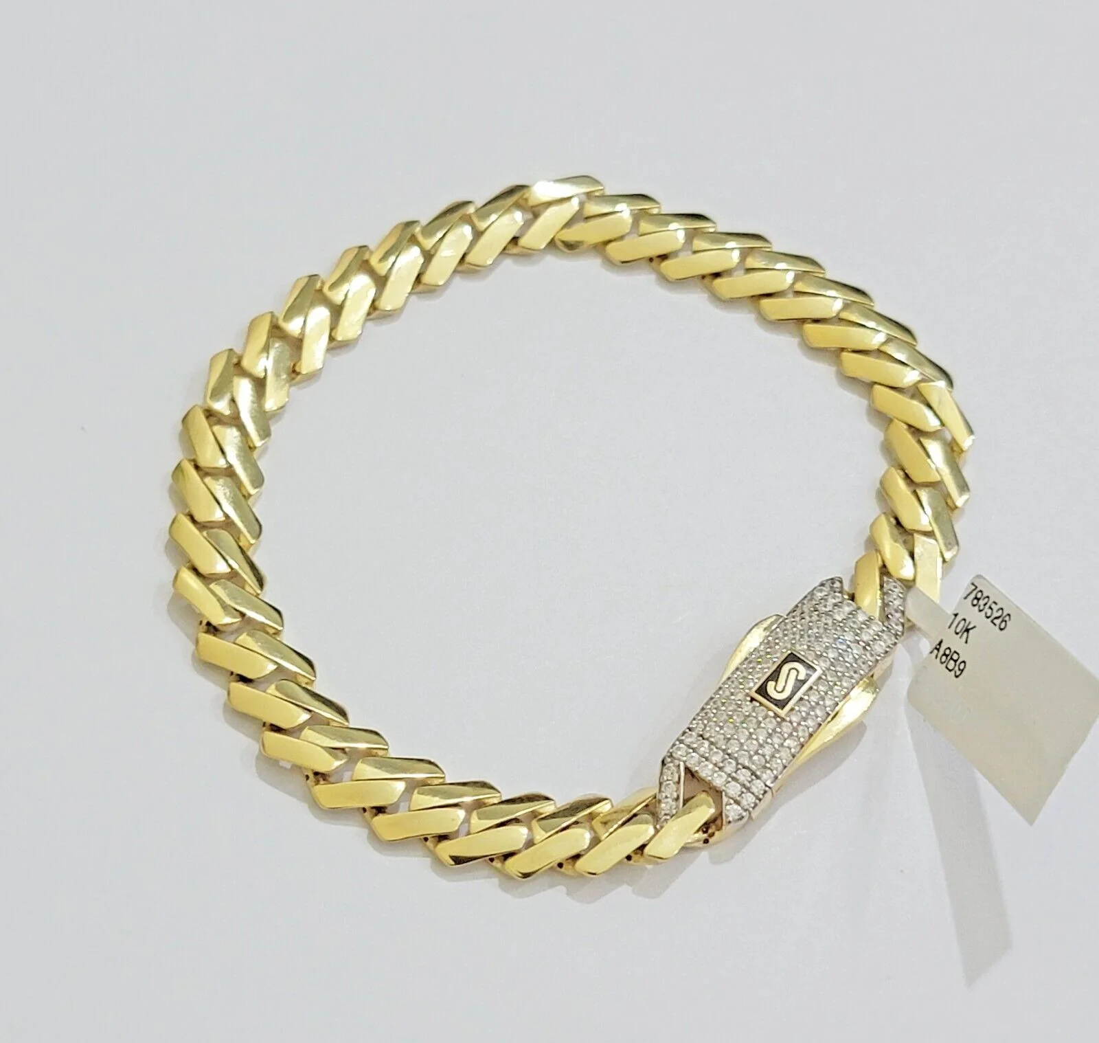 10k Yellow Gold Bracelet Ladies 7.25 Inch Royal Monaco Cuban Link 7mm For Women - Image 8