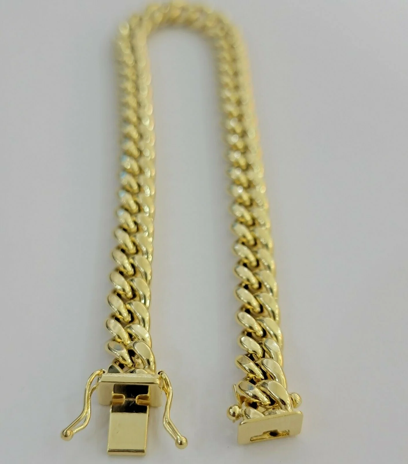 10k Yellow Gold Bracelet Miami Cuban Link 7.5" 7mm REAL 10 kt men &Women, STRONG - Image 6