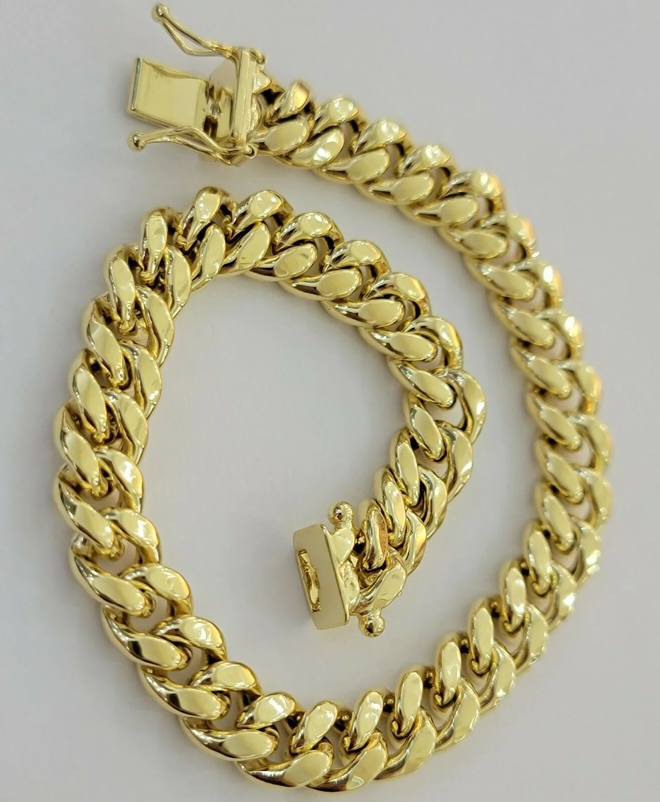 10k Yellow Gold Bracelet Miami Cuban Link 7.5" 8mm REAL 10 kt men &Women, STRONG - Image 3