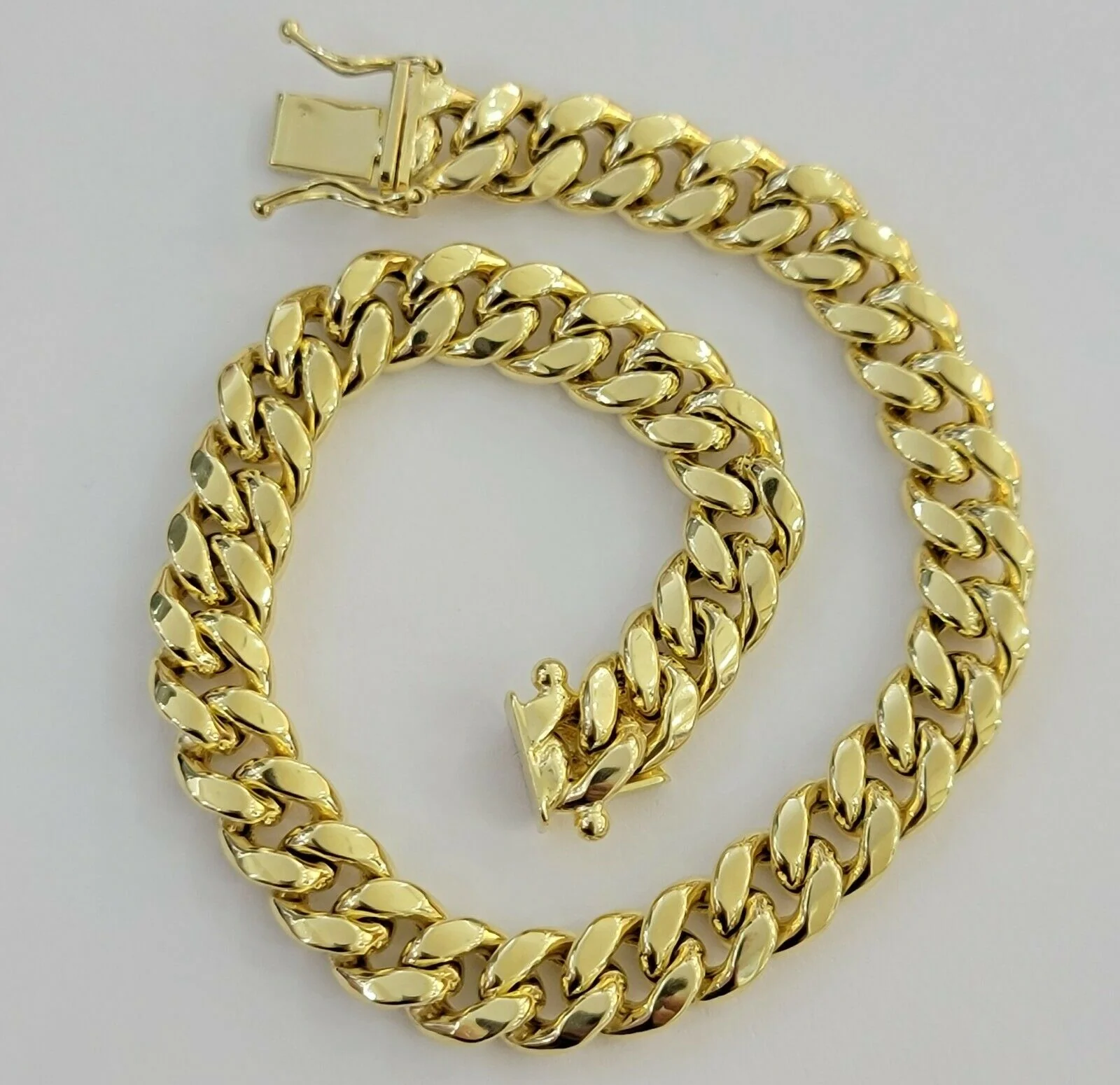 10k Yellow Gold Bracelet Miami Cuban Link 7.5" 8mm REAL 10 kt men &Women, STRONG - Image 7