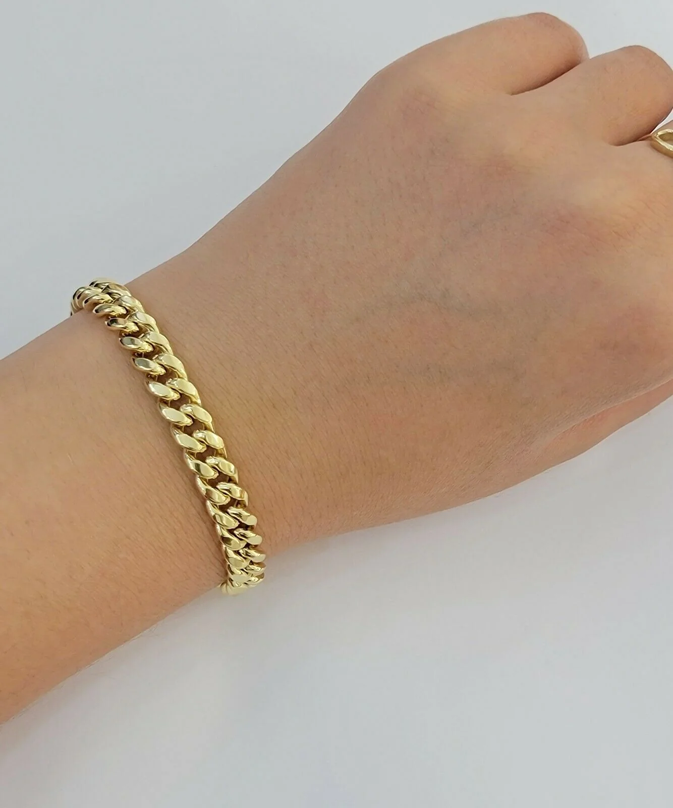 10k Yellow Gold Bracelet Miami Cuban Link 8" 8mm REAL 10 kt men & Women, STRONG - Image 8