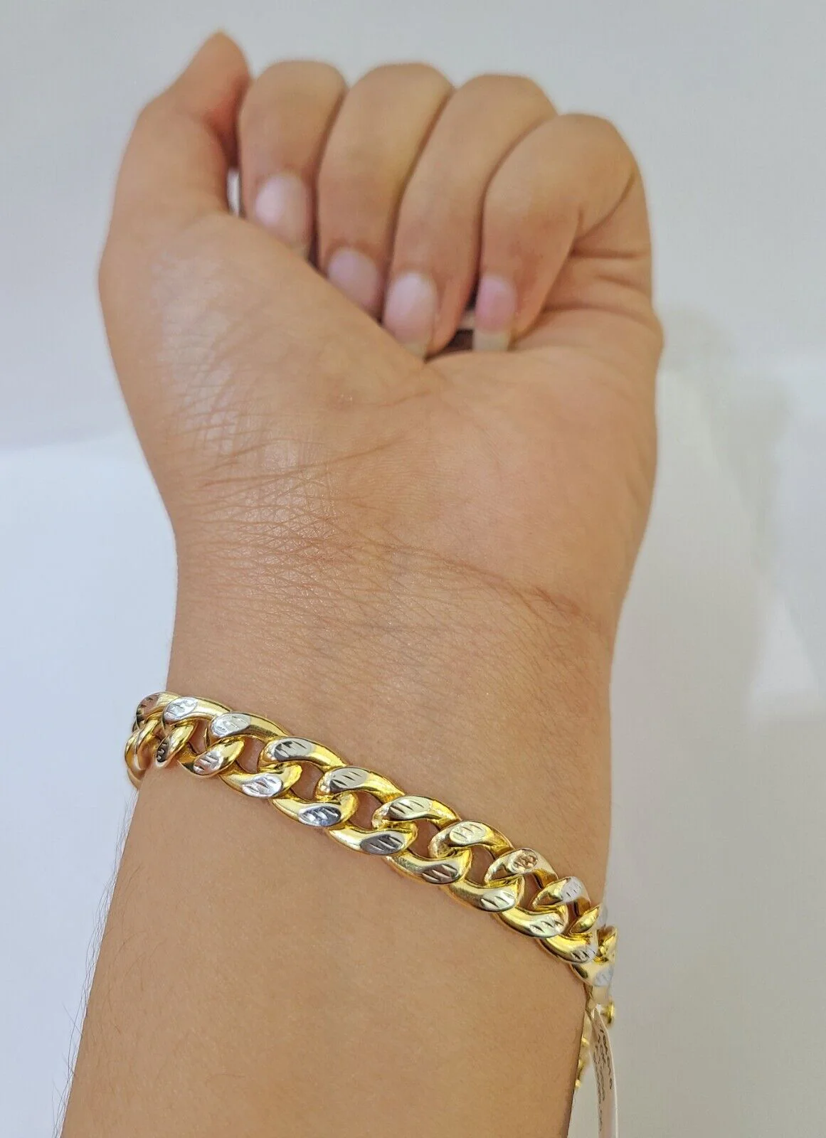 10K Yellow Gold Bracelet Real Cuban Curb Link Diamond Cut 8mm 8" Inch REAL Gold - Image 4