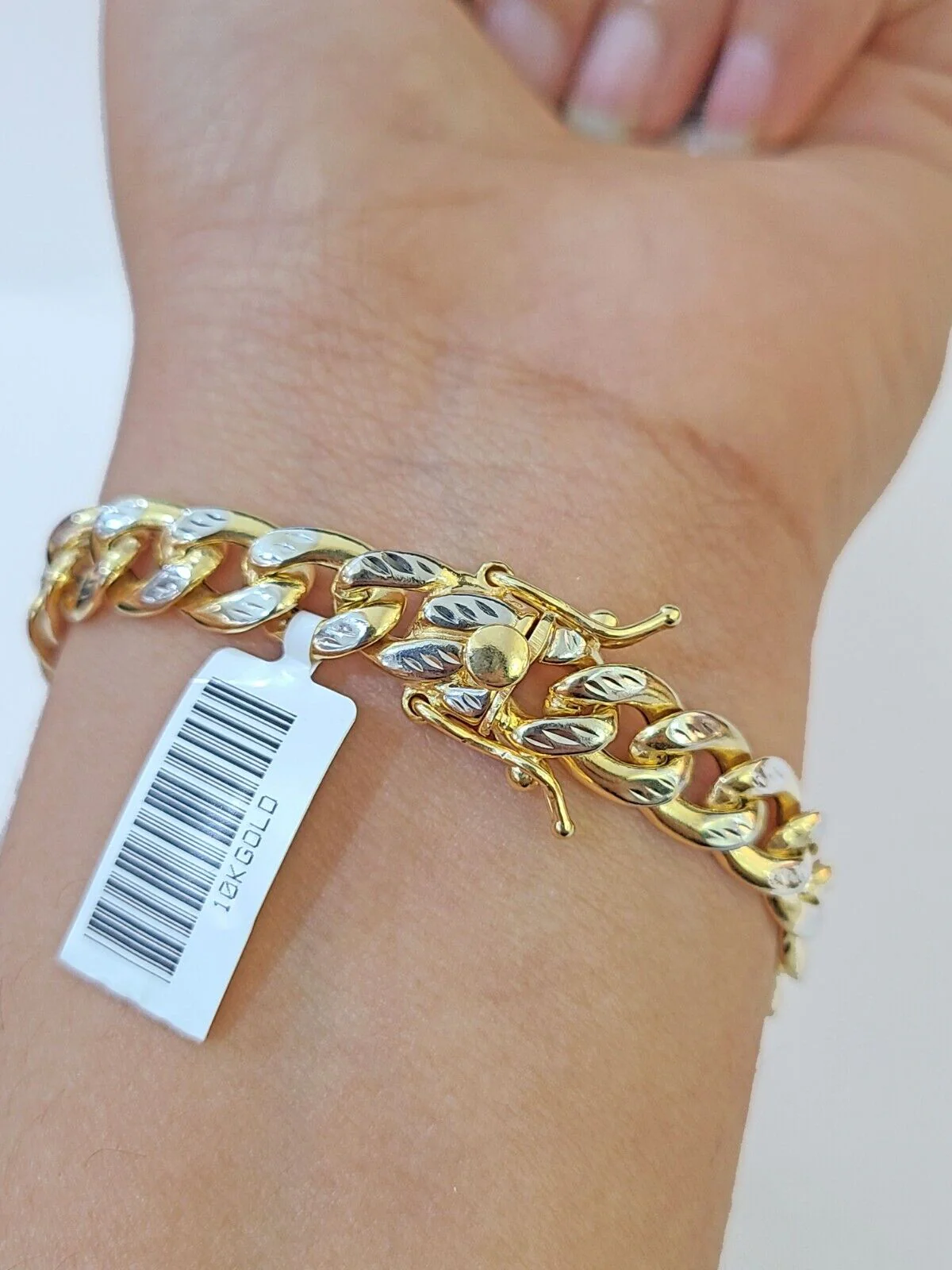 10K Yellow Gold Bracelet Real Cuban Curb Link Diamond Cut 8mm 8" Inch REAL Gold - Image 5