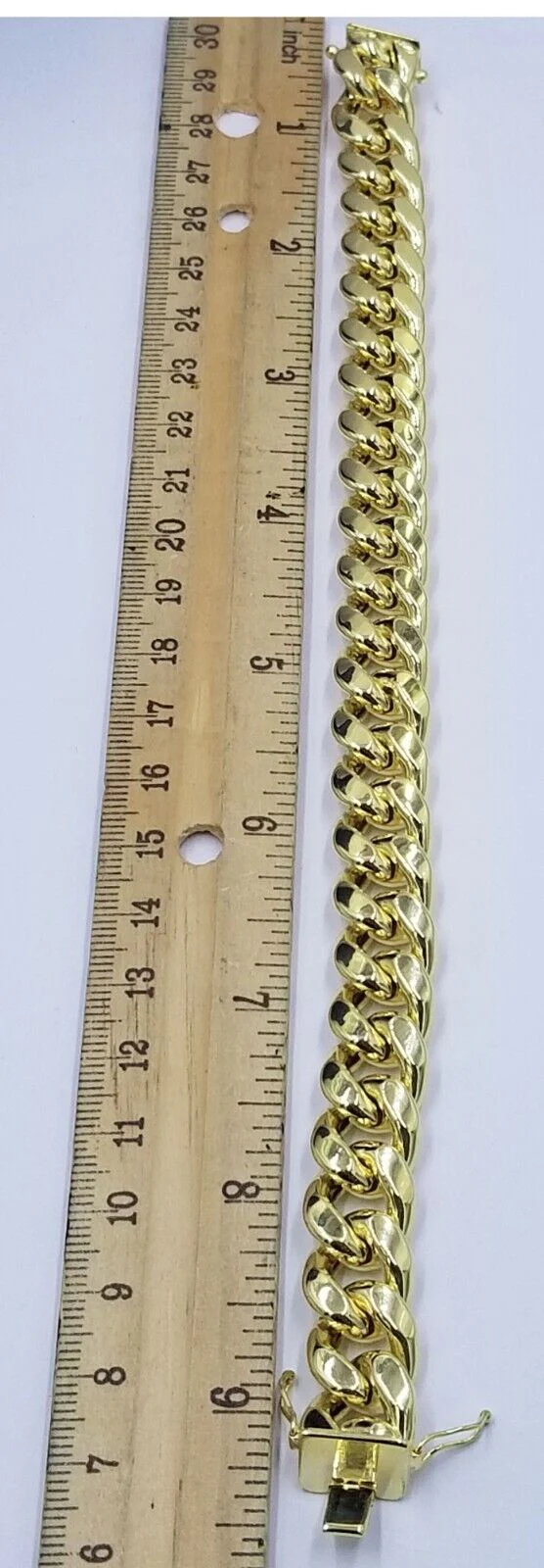 10K Yellow Gold Bracelet Royal Miami Cuban Link 9 inch Bracelet 13mm Real - Image 3