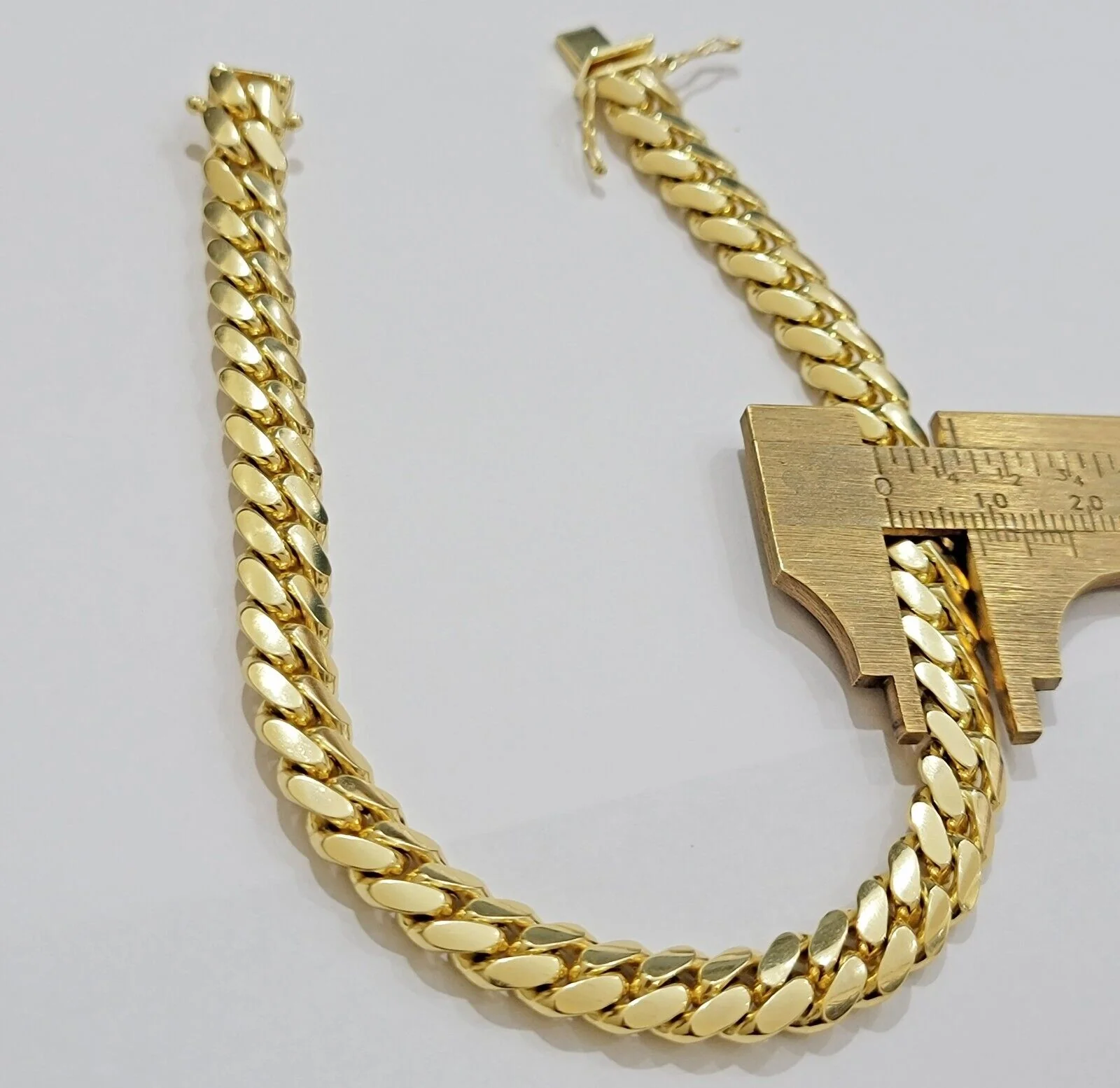 10k Yellow Gold Bracelet Solid Miami Cuban Link 9mm 8"  Box Clasp, Real 10kt Men - Image 3