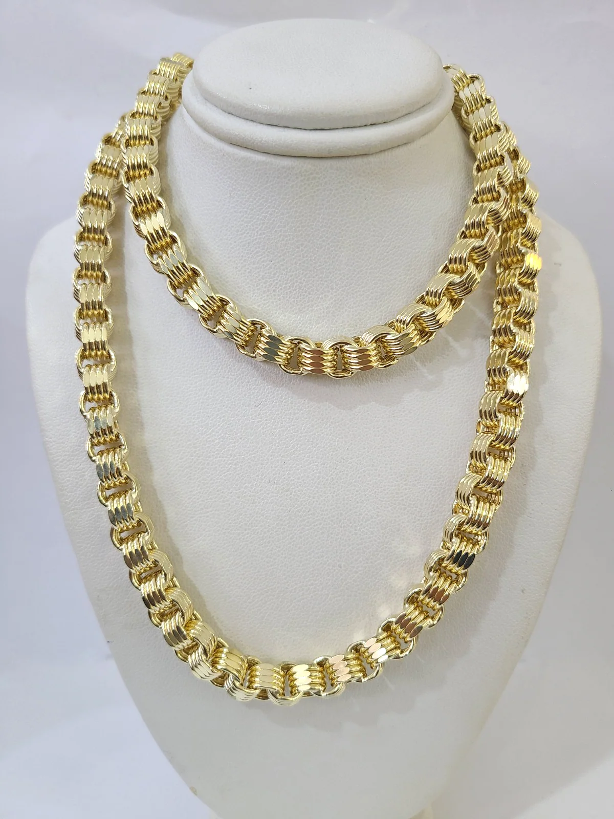 10k Yellow Gold Byzantine Chain 6mm Necklace Bracelet Set Real Men Women Real - Image 7