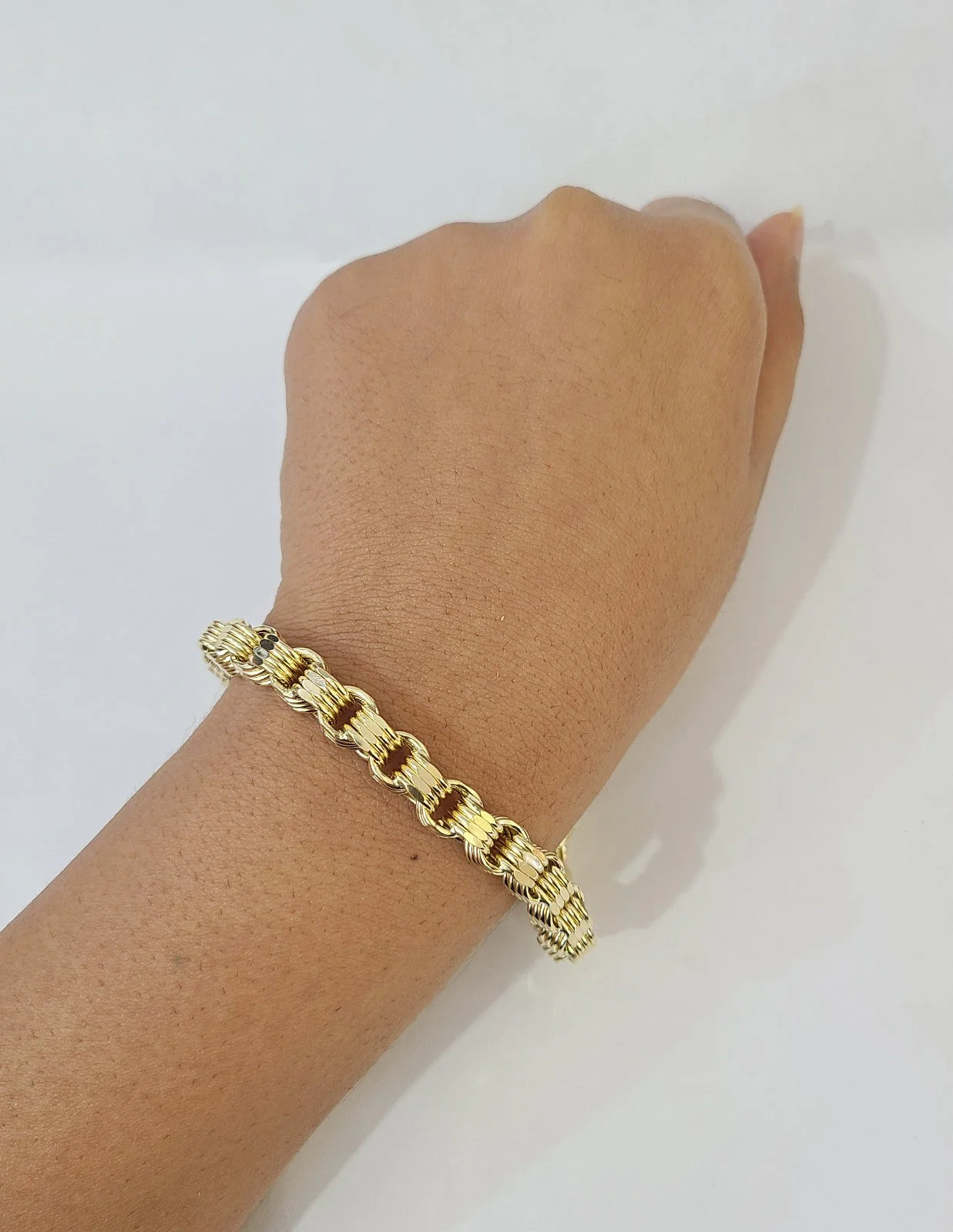 10k Yellow Gold Byzantine Chain 7mm Necklace Bracelet Set Real Men Women Real - Image 6