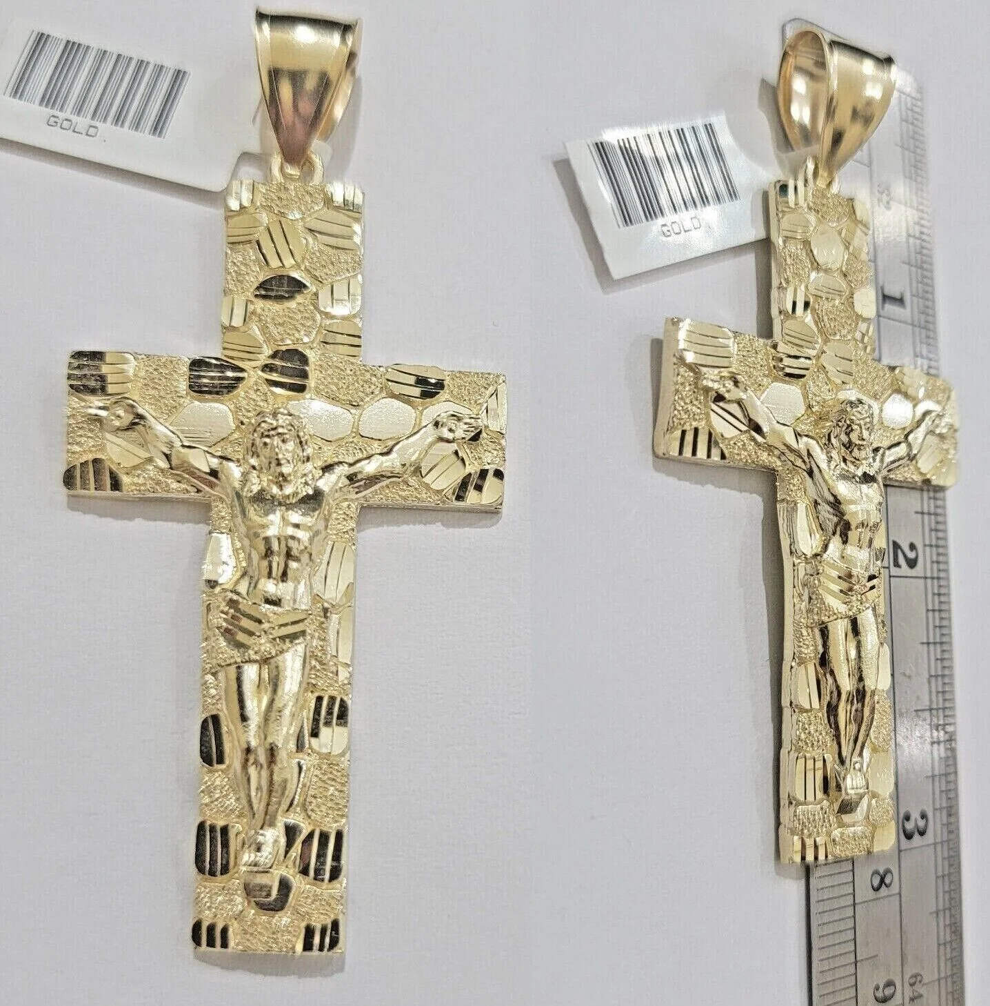 10k Yellow Gold Byzantine Chain Pendant Set REAL 10K 4mm Necklace Charm For Mens - Image 6
