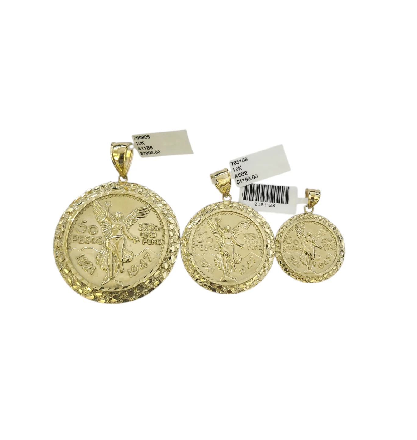 10k Yellow Gold Centenario Coin Charm 50 Pesos 1947 Nugget Bezel - Image 3