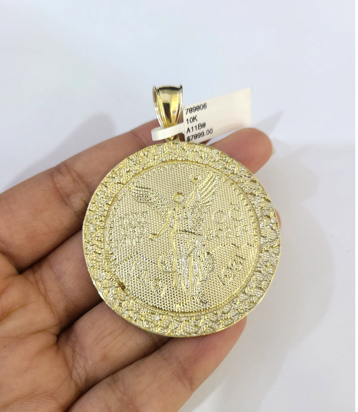 10k Yellow Gold Centenario Coin Charm 50 Pesos 1947 Nugget Centenario Bezel - Image 5