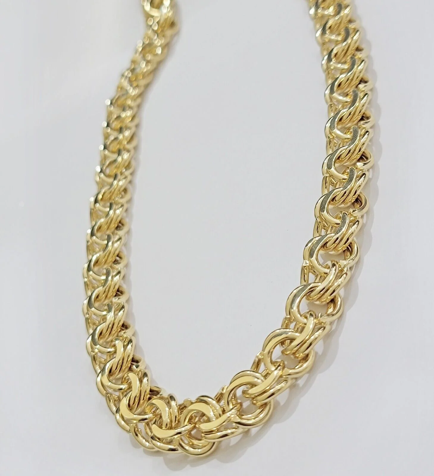 10k Yellow Gold Chain Chino Necklace Solid Link 9mm 20 Inch Real 10kt Box Clasp - Image 7