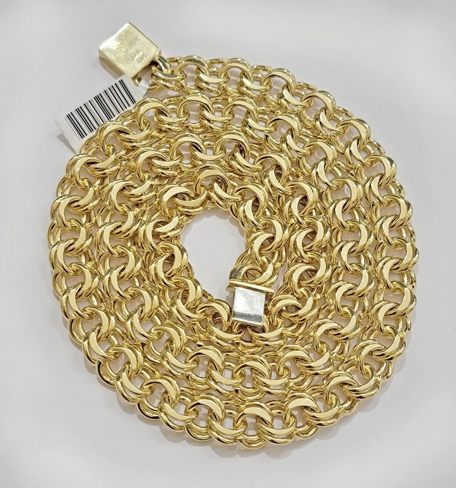 10k Yellow Gold Chain Chino Necklace Solid Link 9mm 20 Inch Real 10kt Box Clasp - Image 9