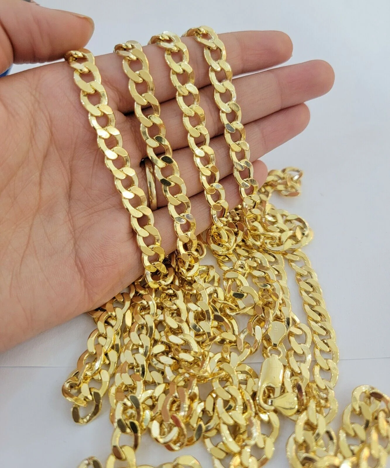 10k Yellow Gold Chain Necklace Cuban Curb Link 8mm 20" Inch 10kt  Mens REAL Gold - Image 7