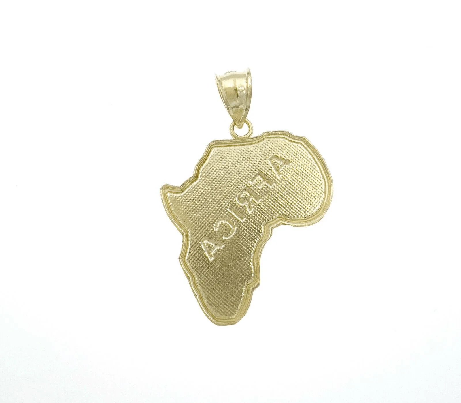 10k Yellow Gold Charm Africa Continent Pendant for Men Real 10kt - Image 5