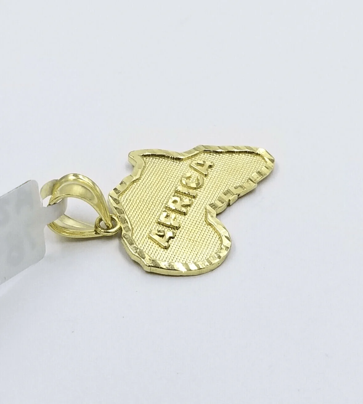 10k Yellow Gold Charm Africa Continent Pendant Mens REAL 10KT - Image 2