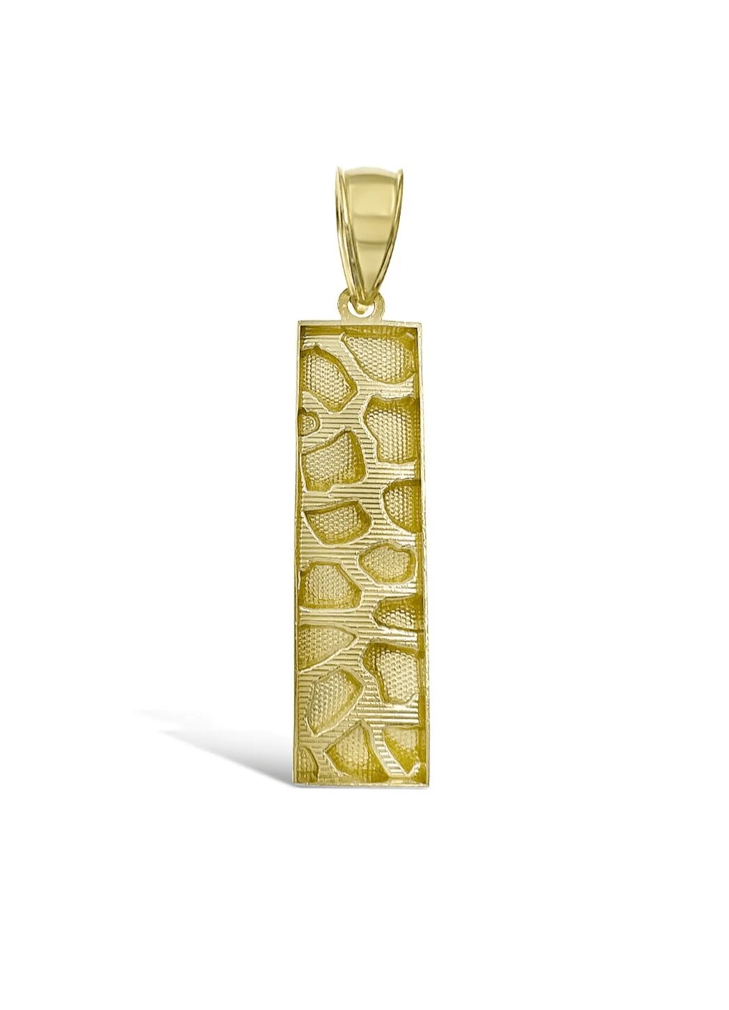 10k Yellow Gold Charm Nugget Bar Mens Pendant REAL 10KT - Image 6