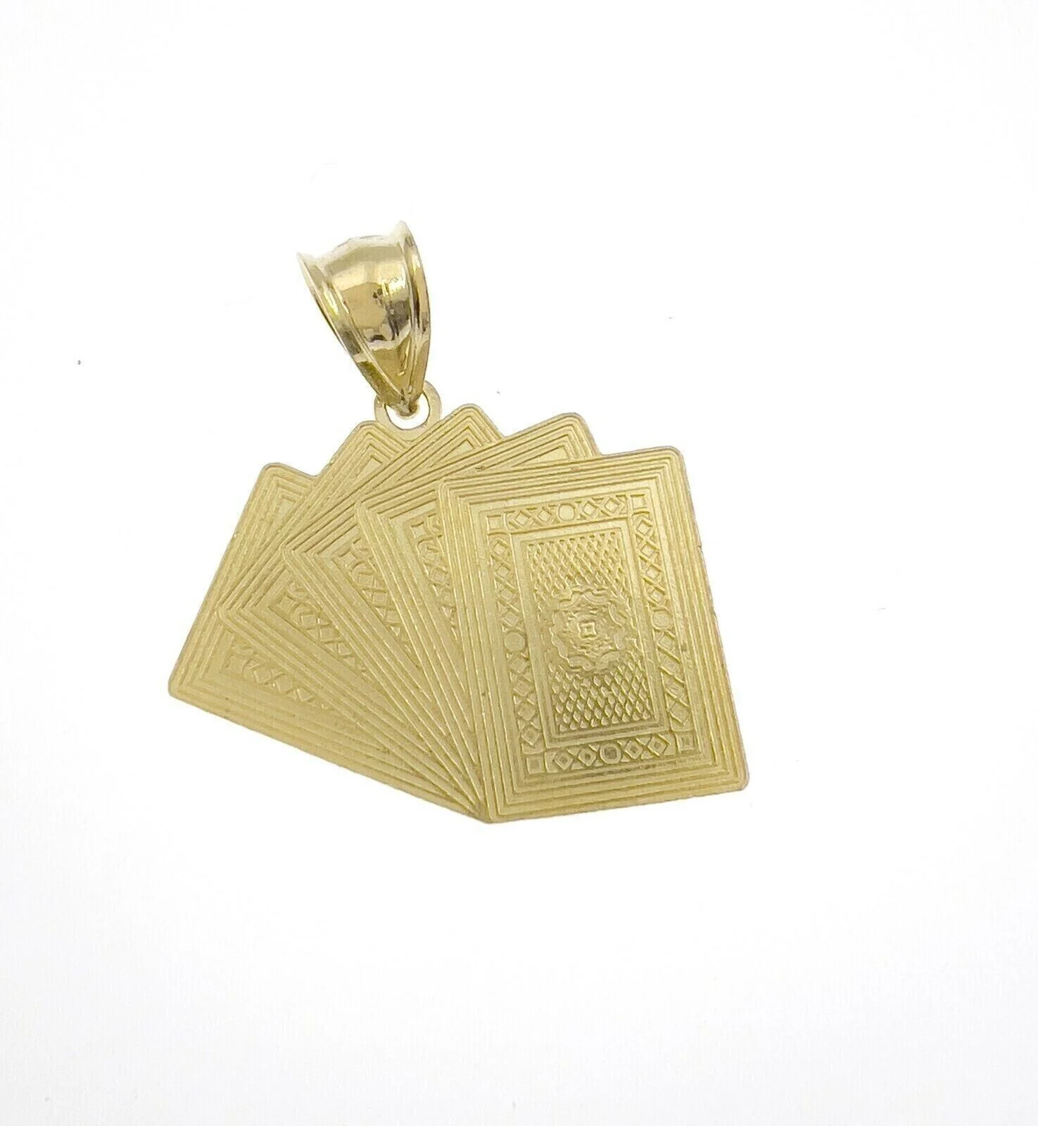 10k Yellow Gold Charm Pendant Card Royal Flush REAL 10kt - Image 5