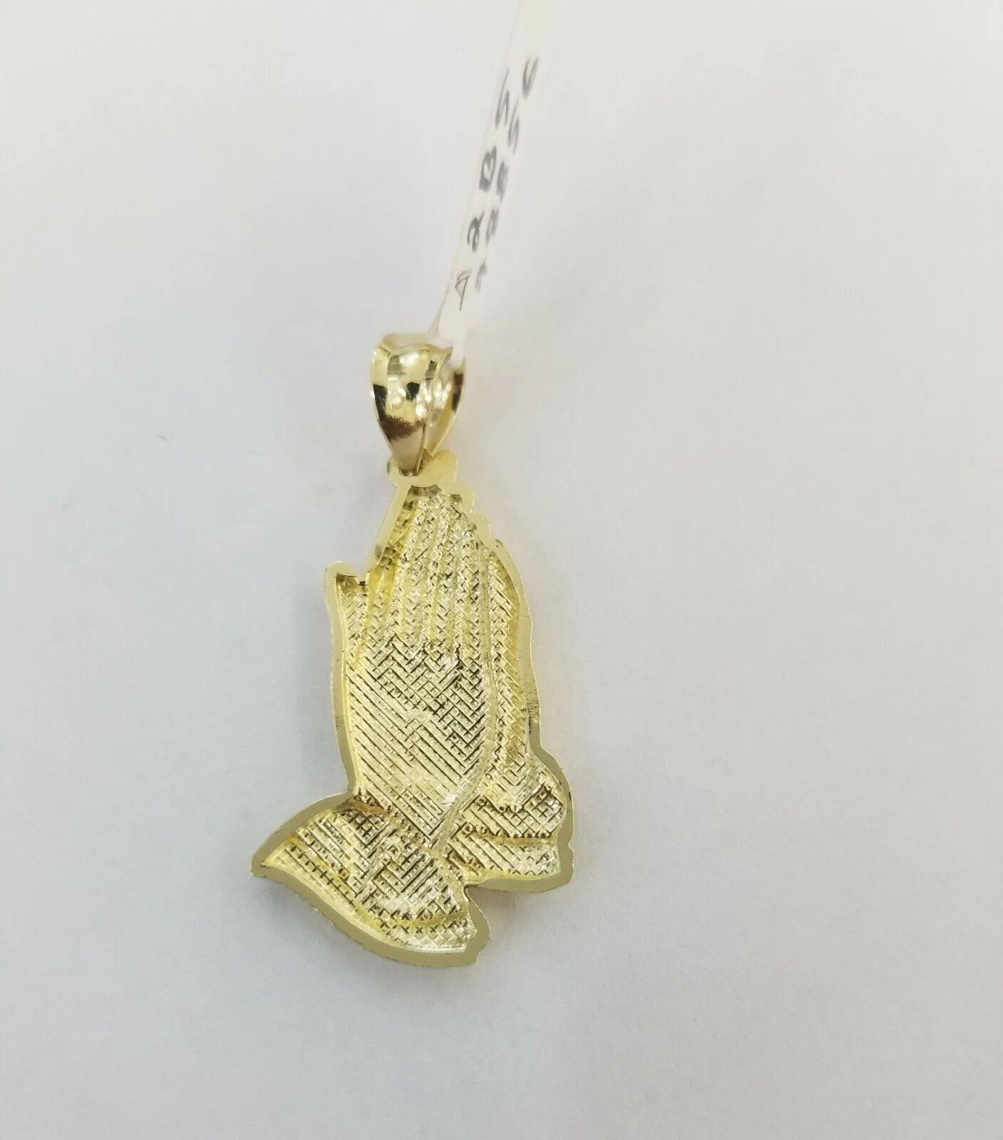 10k Yellow Gold Charm Pendant Praying hand REAL 10kt For chain - Image 5