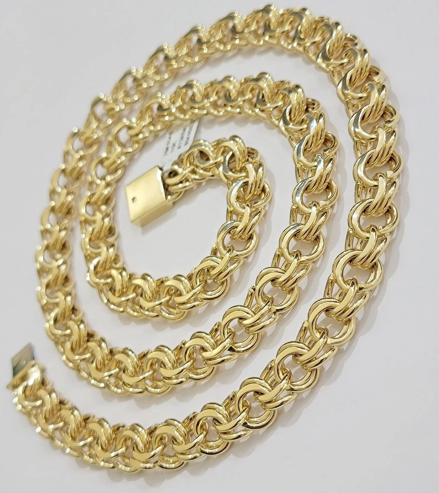 10k Yellow Gold Chino Chain Solid Link Necklace 10mm 22"-26" Real 10kt Box Clasp - Image 10
