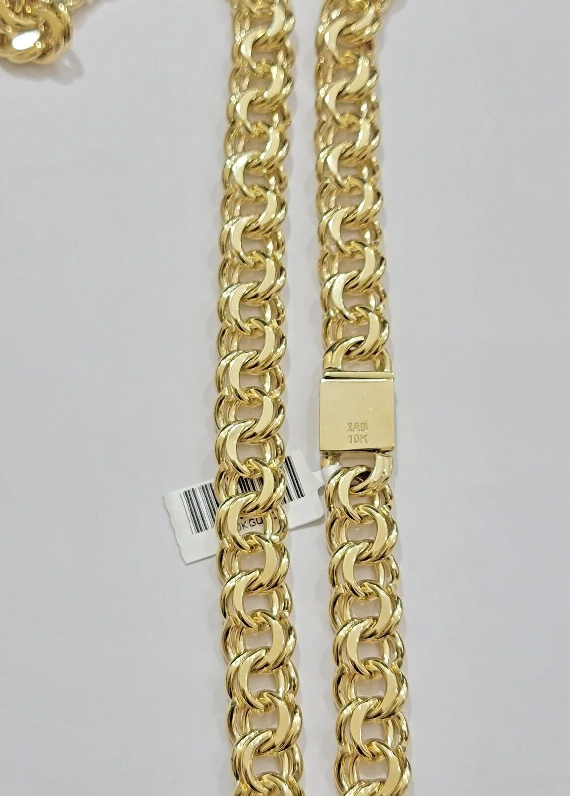 10k Yellow Gold Chino Chain Solid Link Necklace 10mm 22"-26" Real 10kt Box Clasp - Image 4