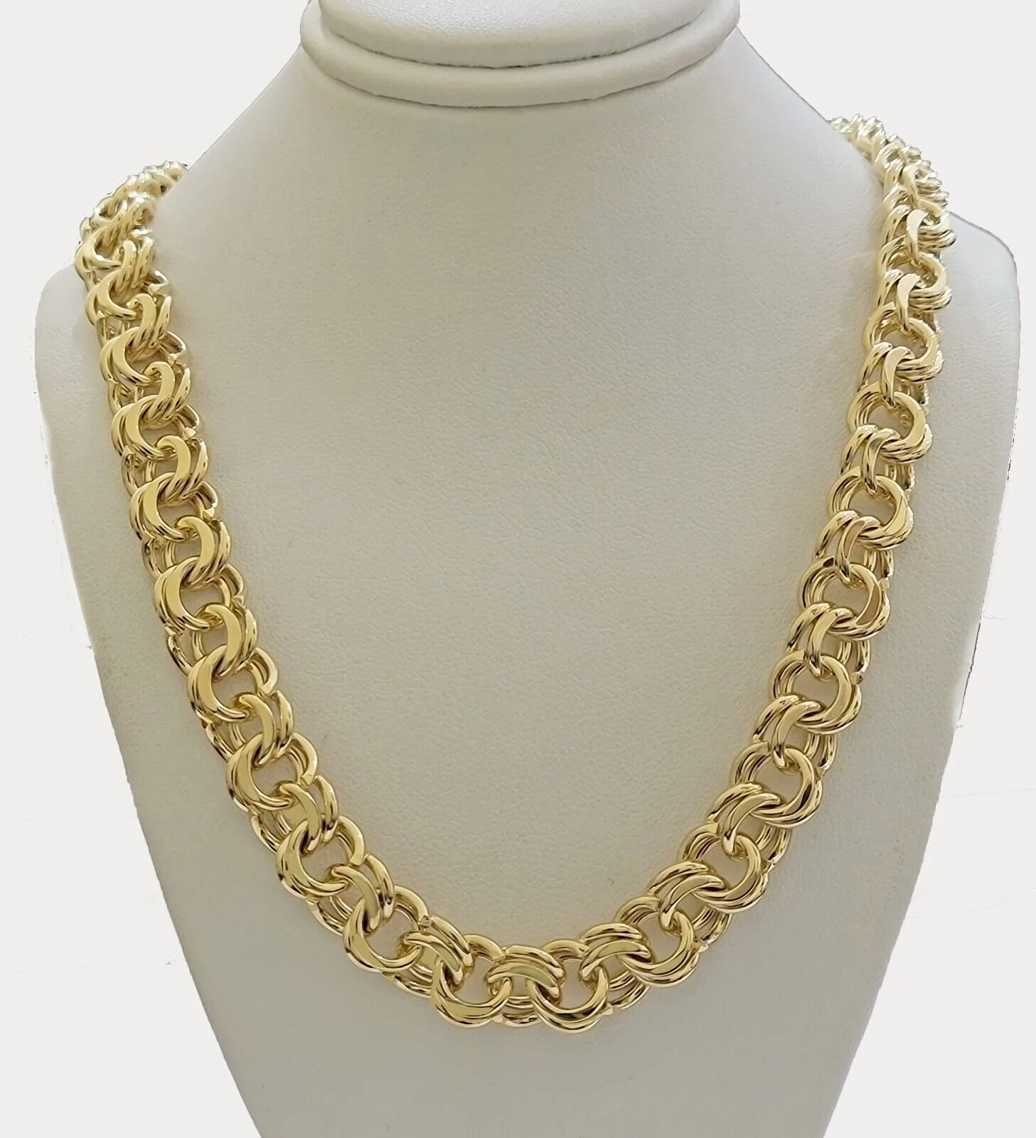 10k Yellow Gold Chino Chain Solid Link Necklace 10mm 22"-26" Real 10kt Box Clasp - Image 9