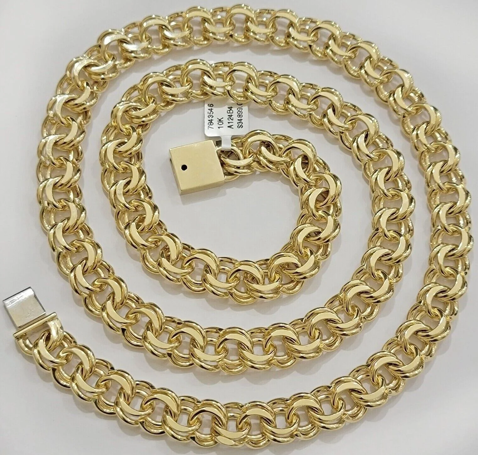 10k Yellow Gold Chino Chain Solid Link Necklace 11mm 22"-26" Real 10kt Box Clasp - Image 8
