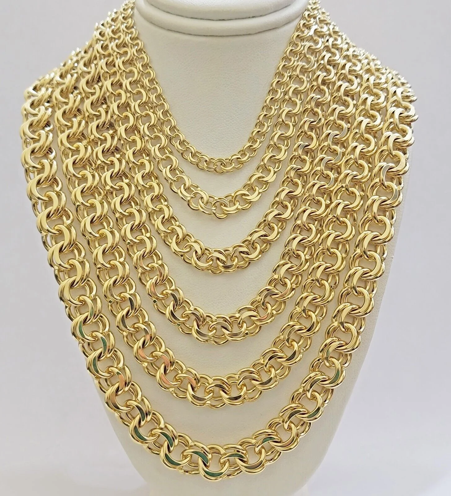 Real 10k Yellow Gold Chino Chain Solid Link Necklace 5mm-11mm 22"-26" Mens - Image 15