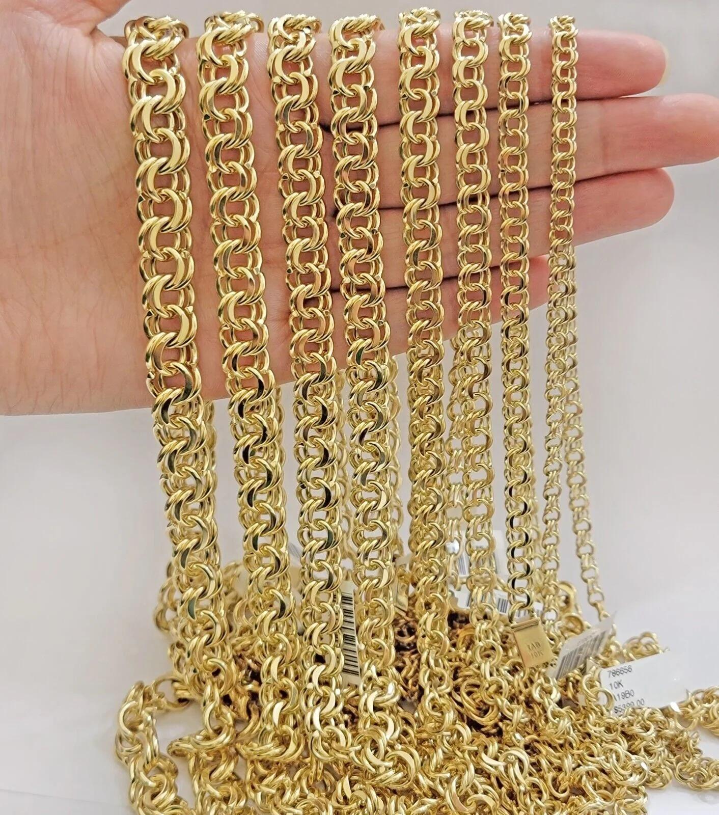 Real 10k Yellow Gold Chino Chain Solid Link Necklace 5mm-11mm 22"-26" Mens - Image 2