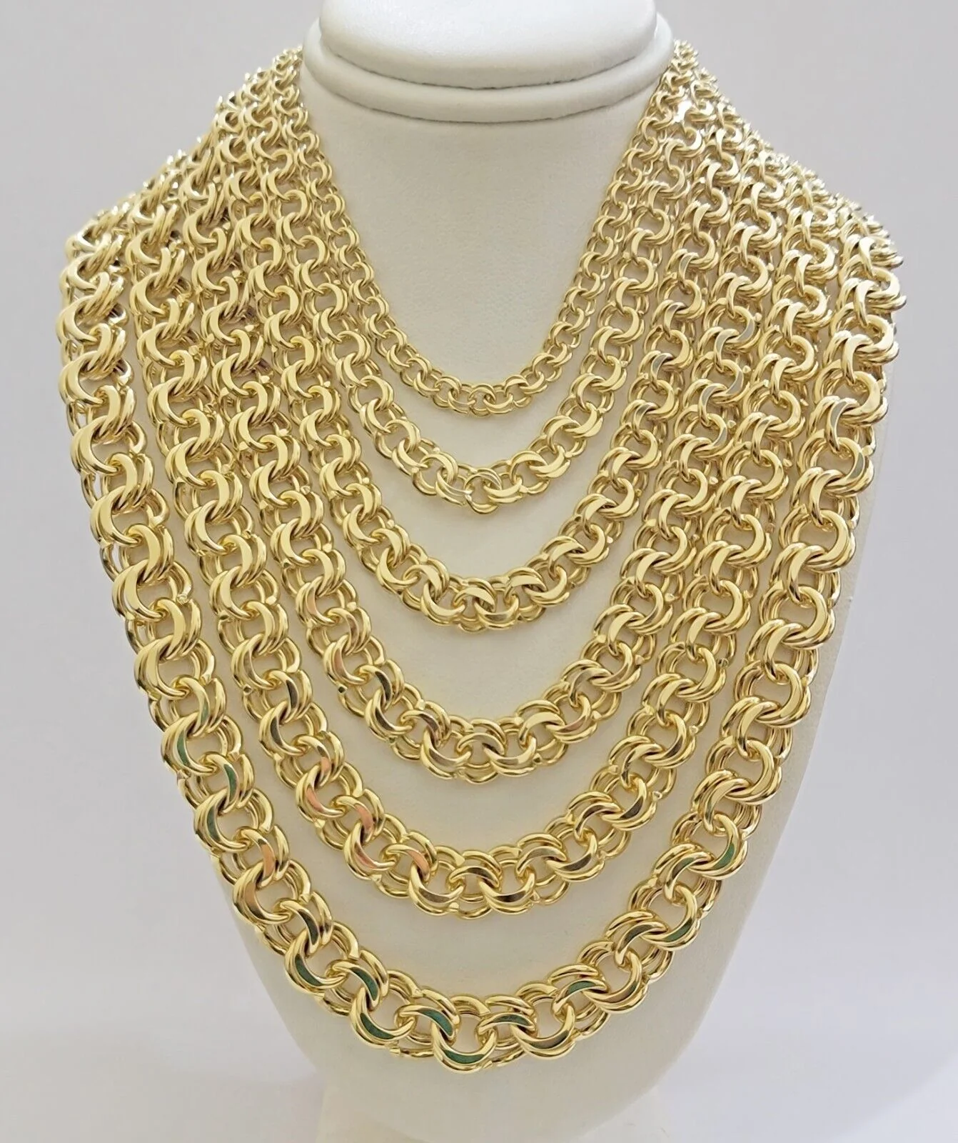 Real 10k Yellow Gold Chino Chain Solid Link Necklace 5mm-11mm 22"-26" Mens - Image 3