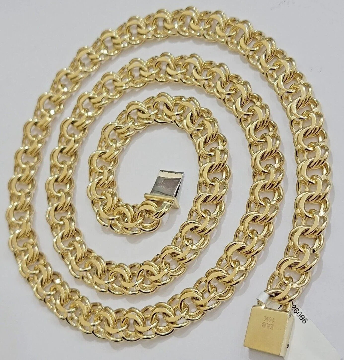 10k Yellow Gold Chino Chain Solid Link Necklace 9mm 22"-26" Real 10kt Box Clasp - Image 11