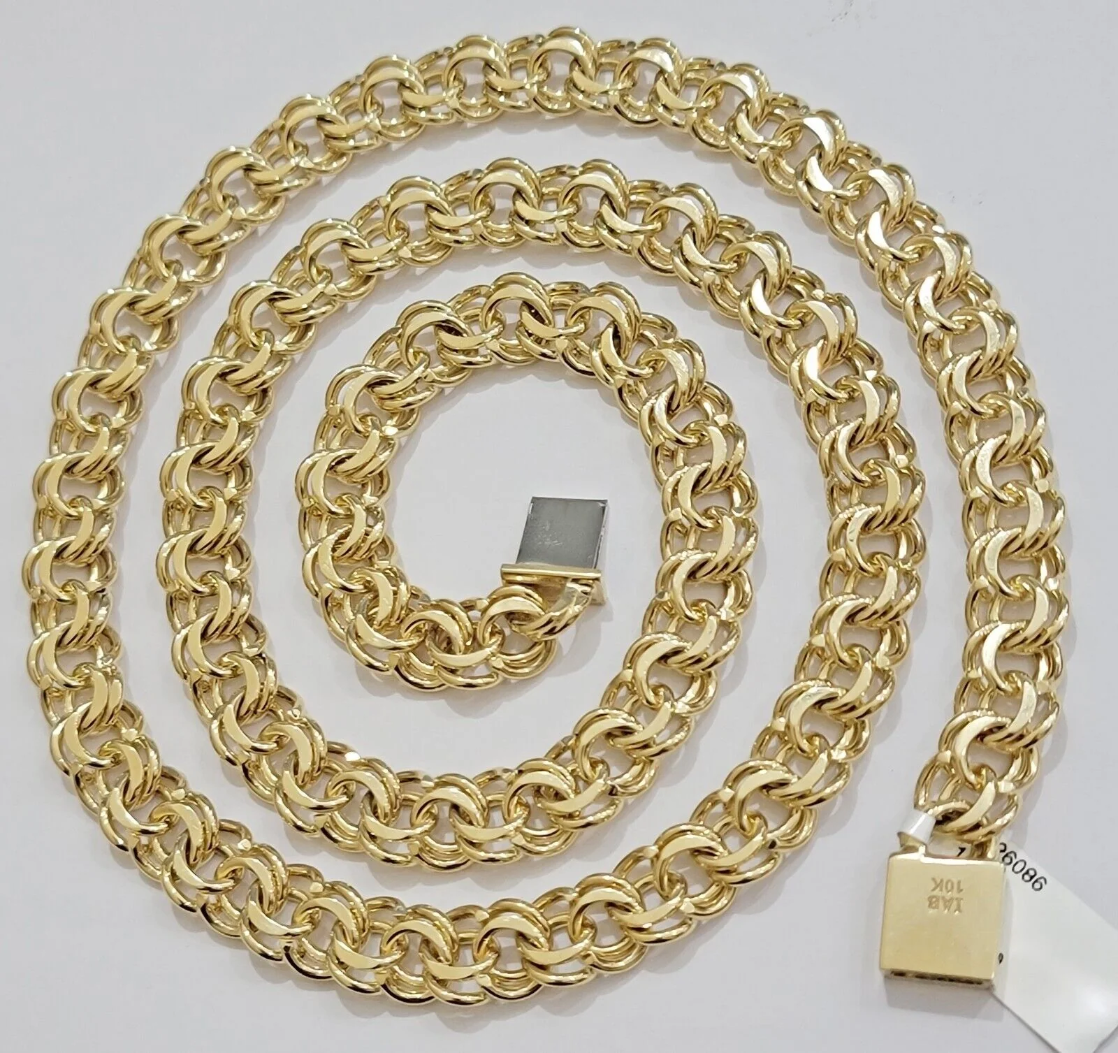 10k Yellow Gold Chino Chain Solid Link Necklace 9mm 22"-26" Real 10kt Box Clasp - Image 13