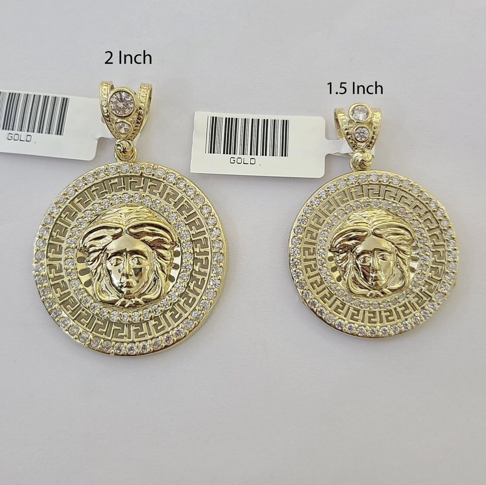 10k Yellow Gold Circular Pendant  head Charm 1-2" Inch Round 10kt Charm - Image 3