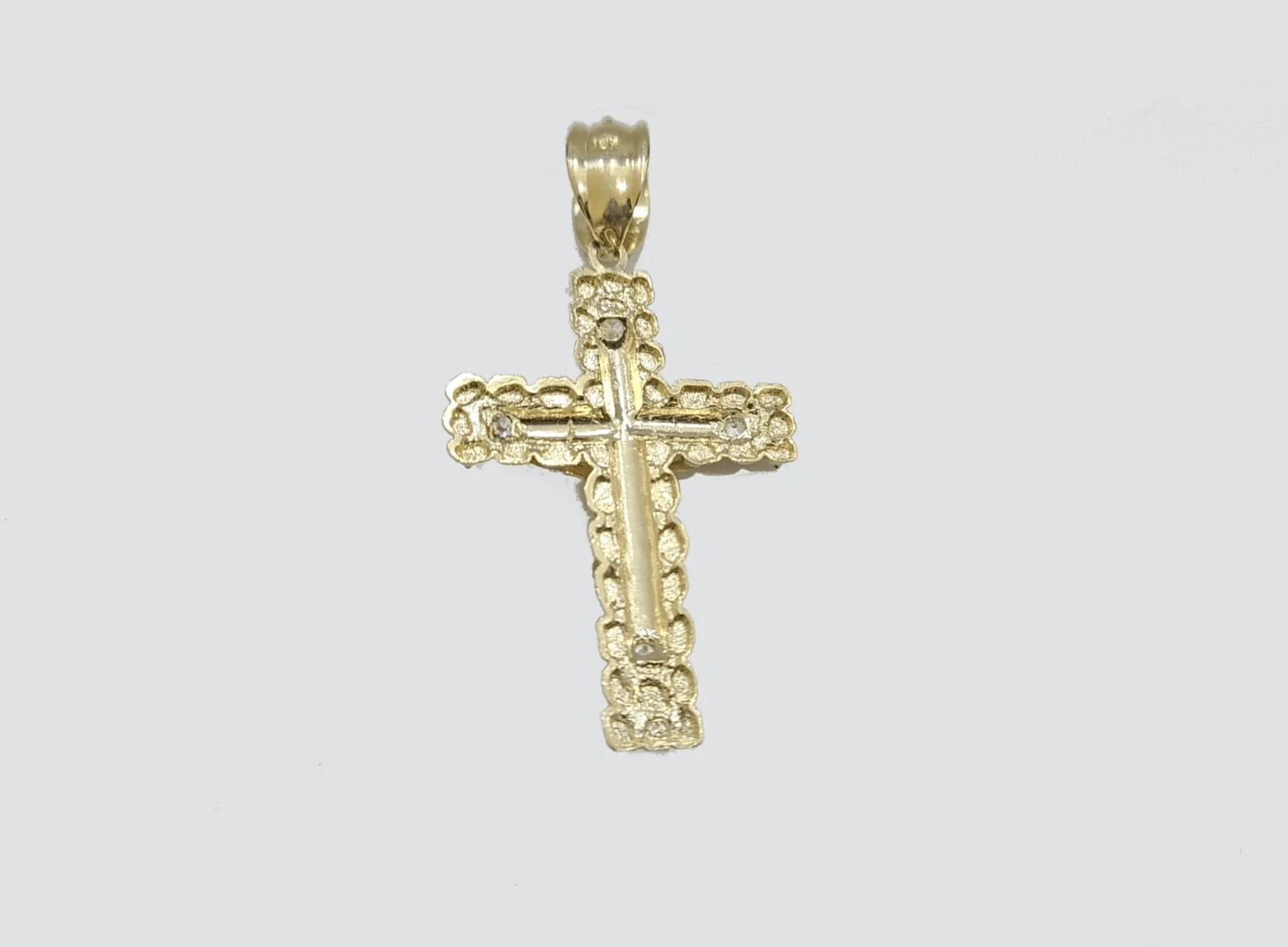 10k Yellow Gold Coss Pendant Charm Jesus Crucifix Cross 2'' Inch Real 10KT Gold - Image 5
