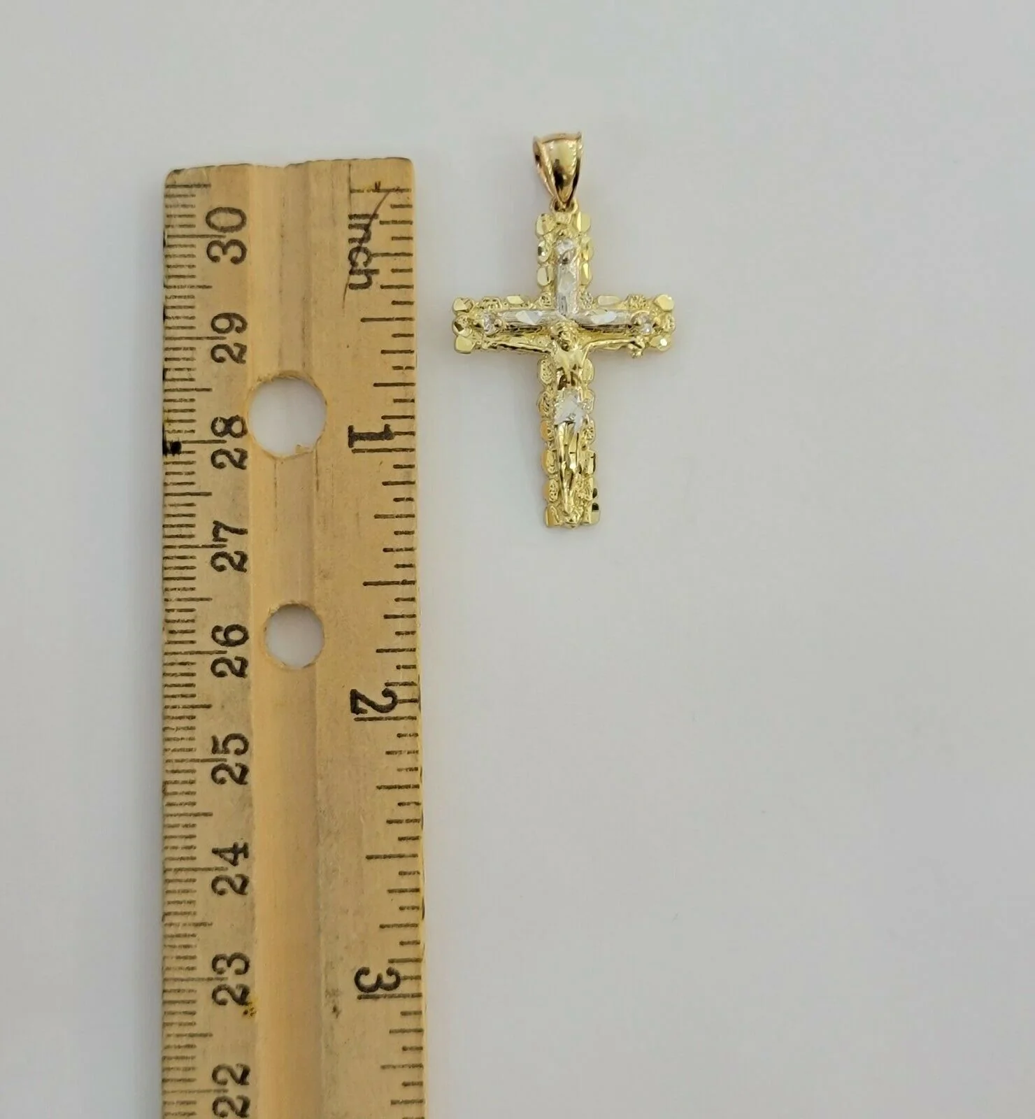10k yellow Gold cross Pendant charm Jesus crucifix 4" 3" 2" 1.5" Men women, REAL - Image 11