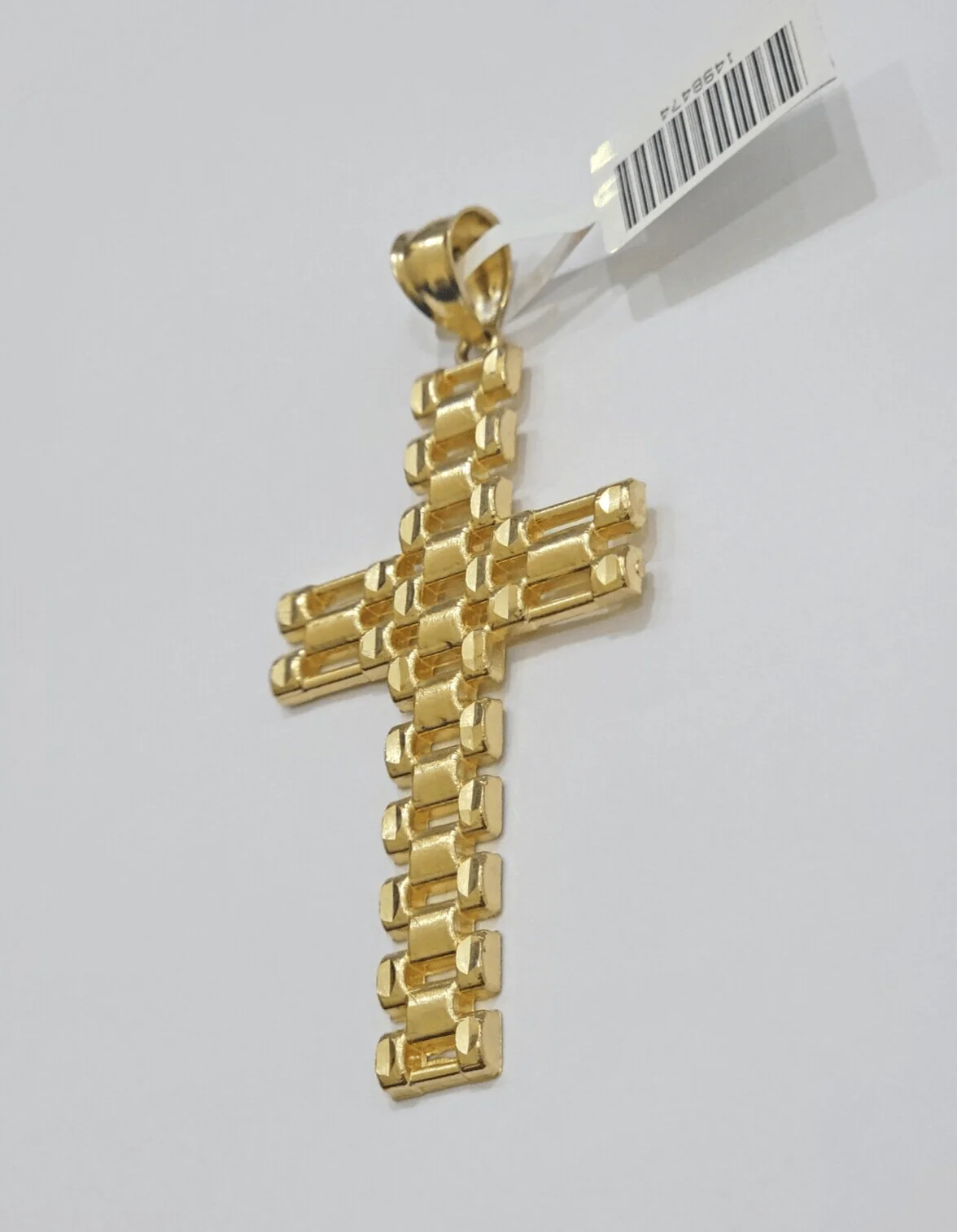 10K Yellow Gold Cross Pendant Mens Jesus Crucifix Charm 2.8 Inch For Thick Chain - Image 6