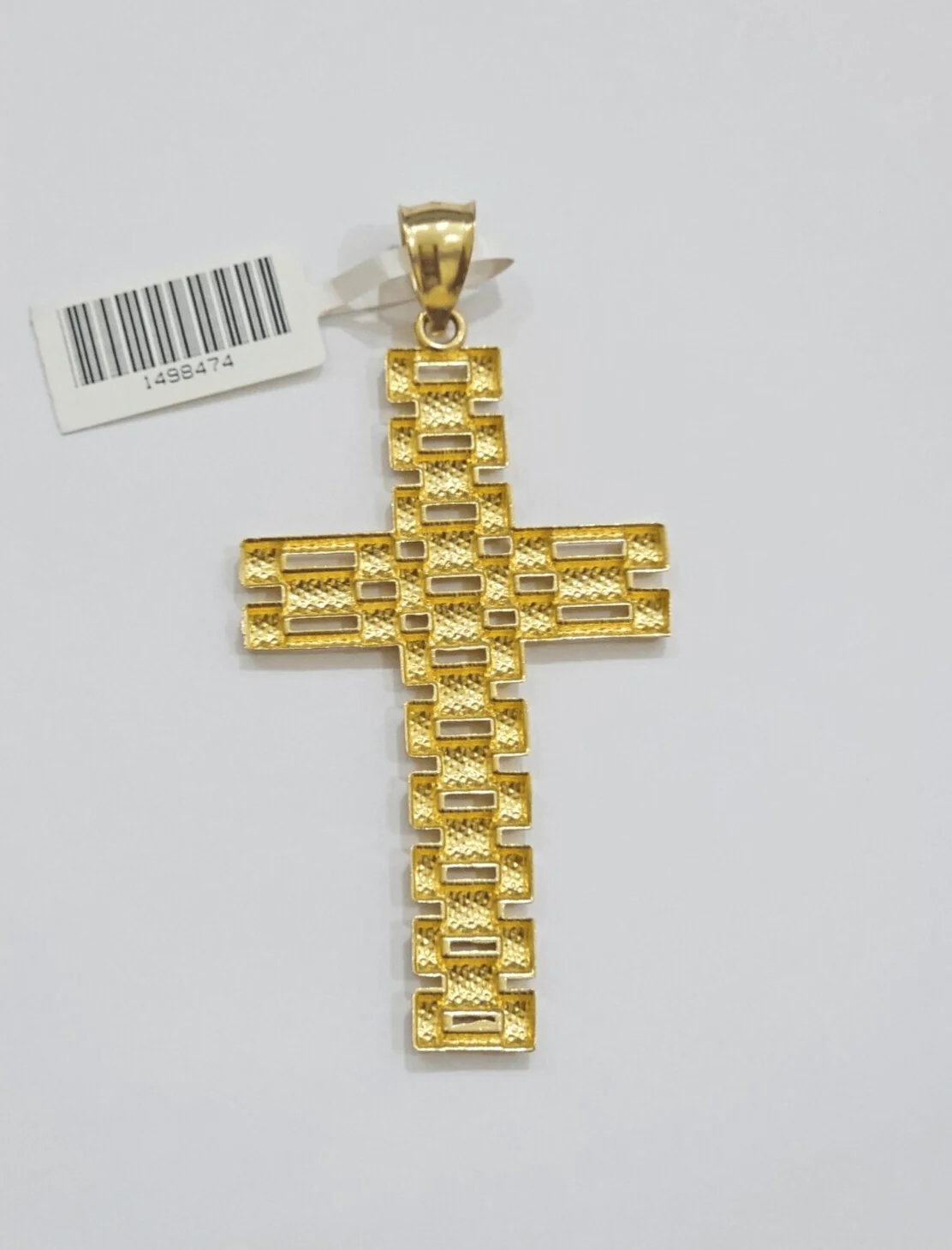10K Yellow Gold Cross Pendant Mens Jesus Crucifix Charm 2.8 Inch For Thick Chain - Image 7
