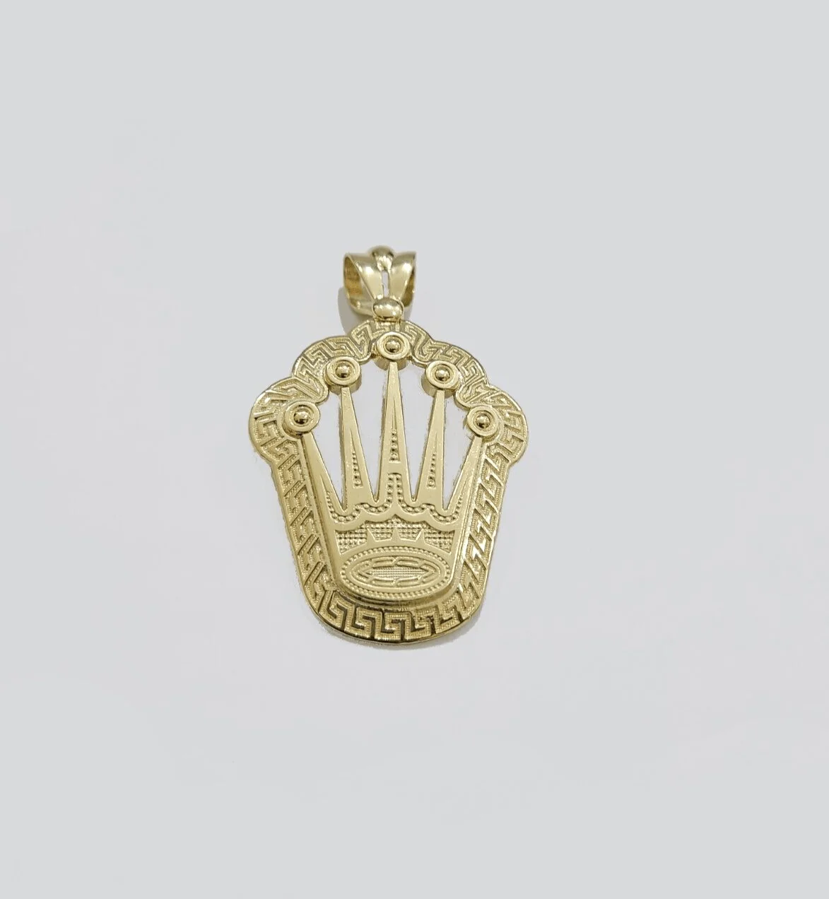 10k Yellow Gold Crown Charm Rope Chain 7mm 22'' Necklace Pendant 10kt Real - Image 12